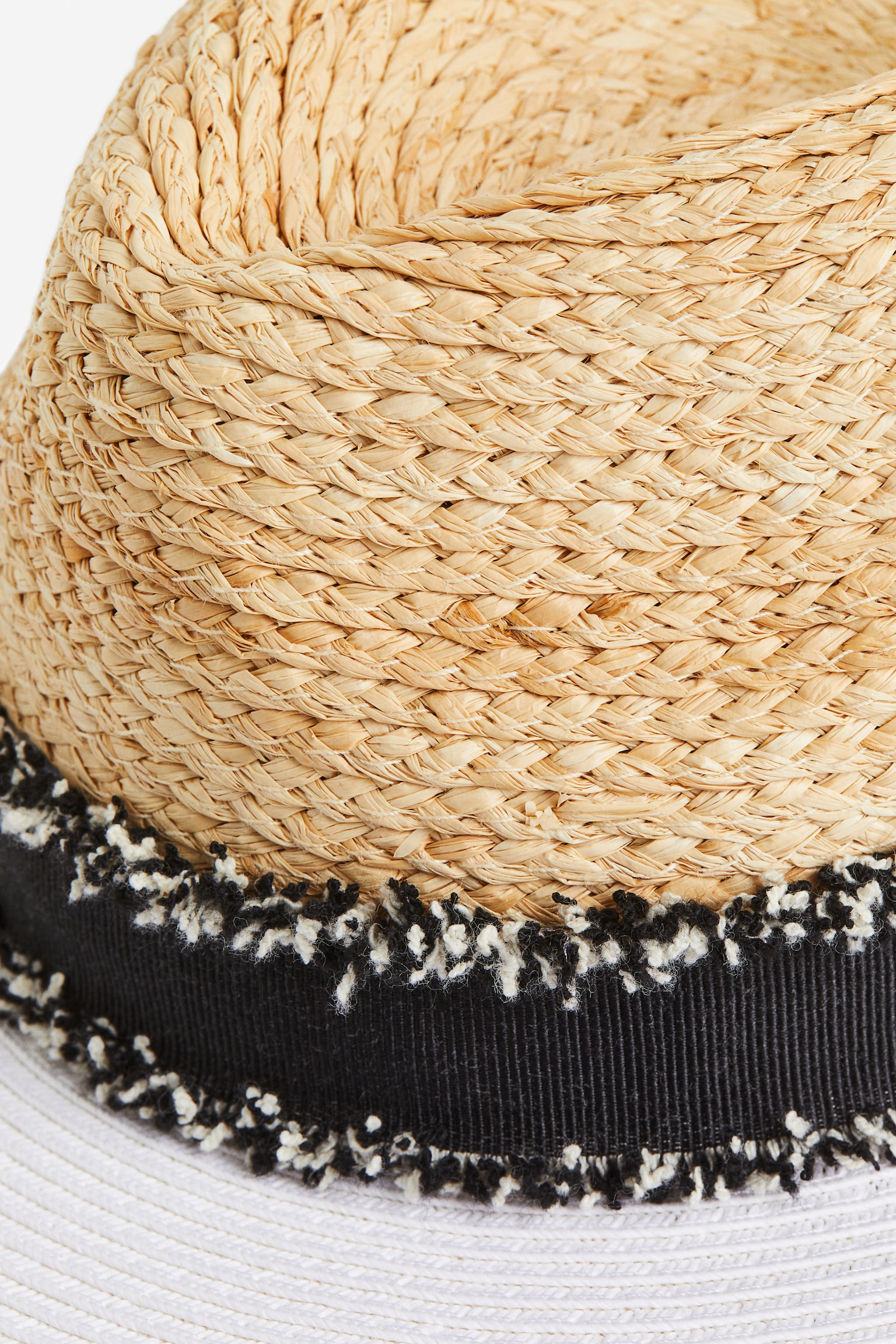 Straw hat - Light beige/Block-coloured - 2