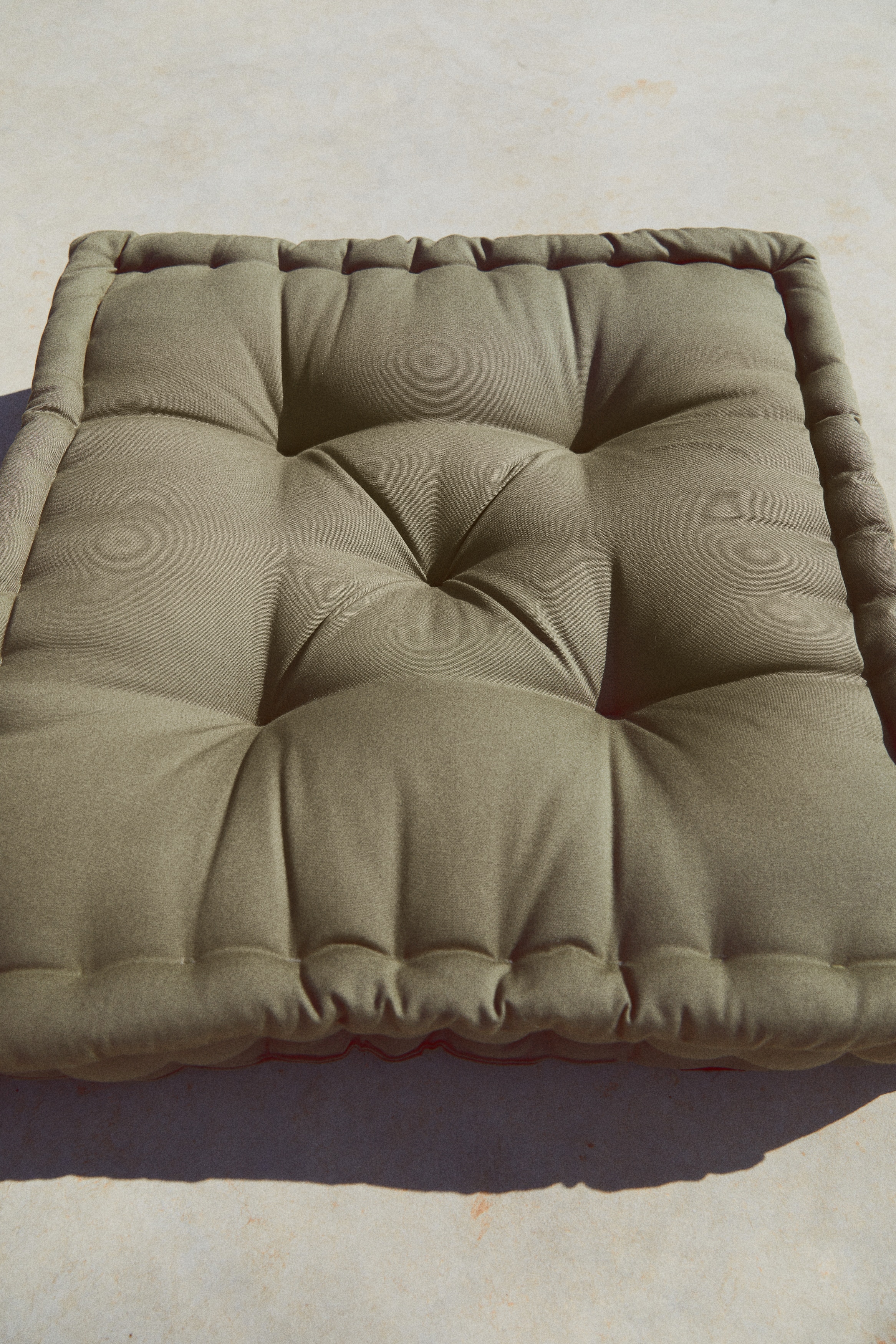Coussin de sol d'extérieur - Vert kaki/Crème