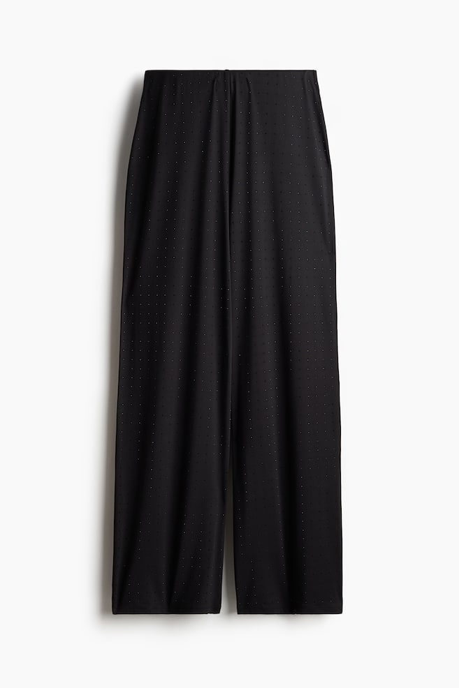 Pantalón recto de punto - Negro/Strass/Negro/Gris oscuro/Brillante/Negro/Brillante - 1