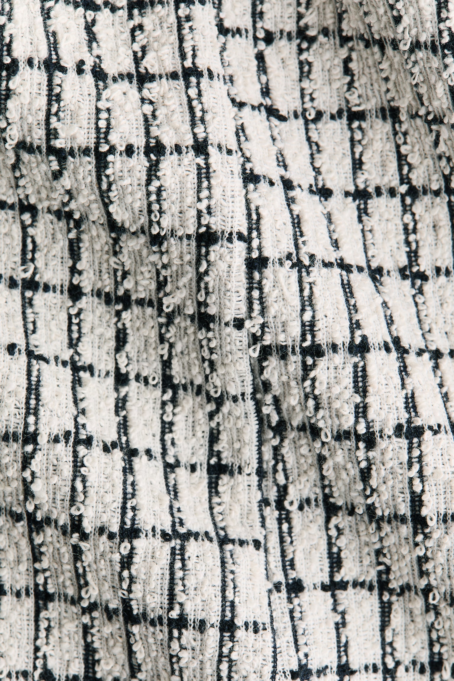 Женский топ H&M Textured Peplum Top, цвет: Белый / Клетчатый — фото 5