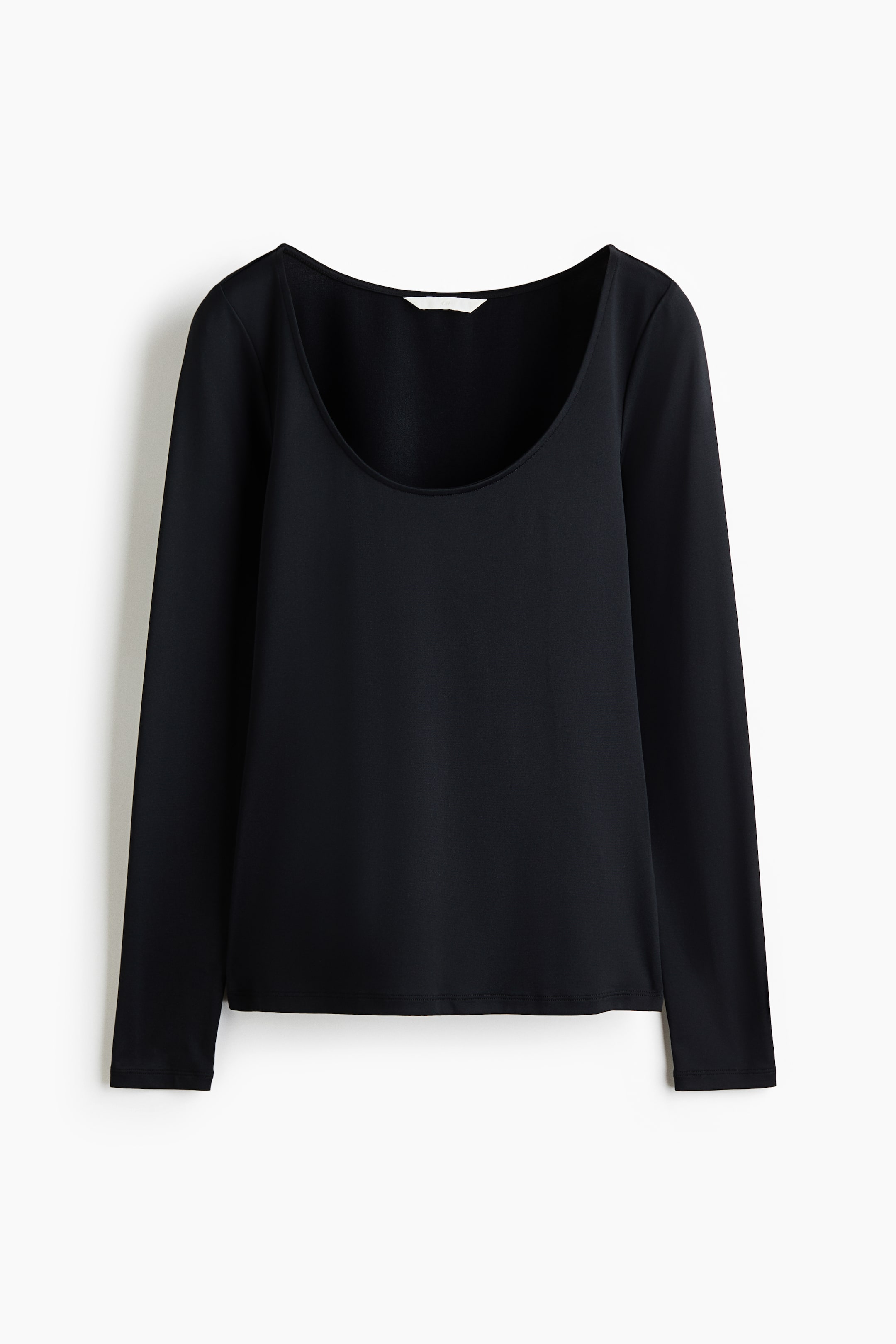 Long-Sleeved Scoop-Neck Top