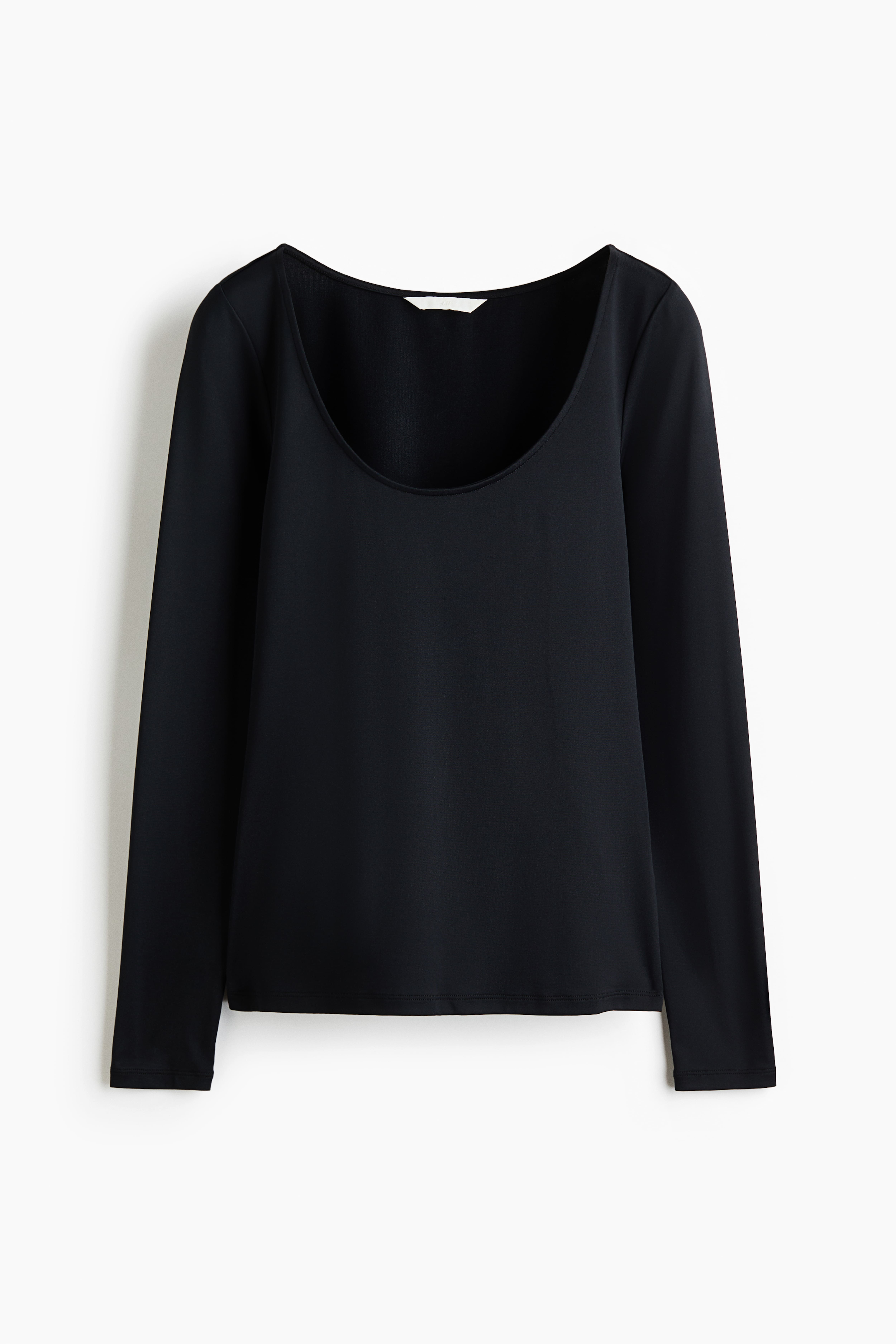 Long-Sleeved Scoop-Neck Top