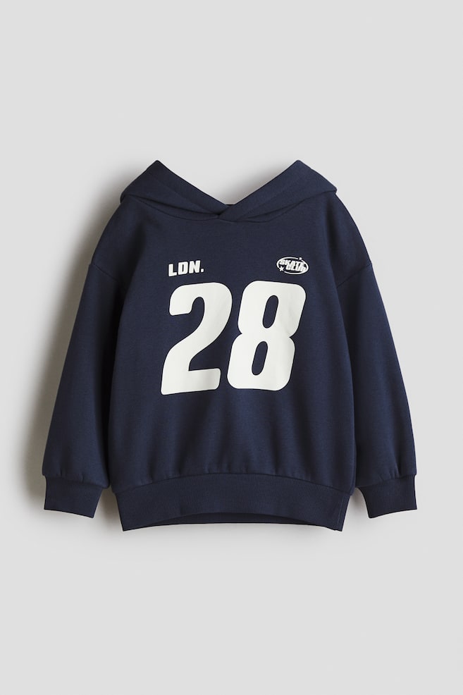 Printed Hoodie - Navy blue/28/Blue/03/Light gray/Net Nation - 1