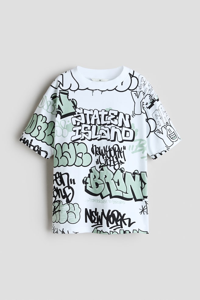 Loose-fit printed T-shirt - White/Staten Island/White/Marbled/Cream/NYC/Cream/Cali/White/NASA/Red/Manhattan/Burgundy/NYC/Dark red/95/Dark grey/Non-Stop/Bright blue/Champs/Light grey marl/NYC/Steel blue/LA/Grey marl/San Diego/Light blue/Tie-dye - 1