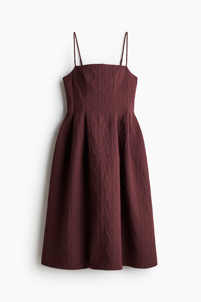 Vestido en tejido jacquard - Burdeos/Negro - 1