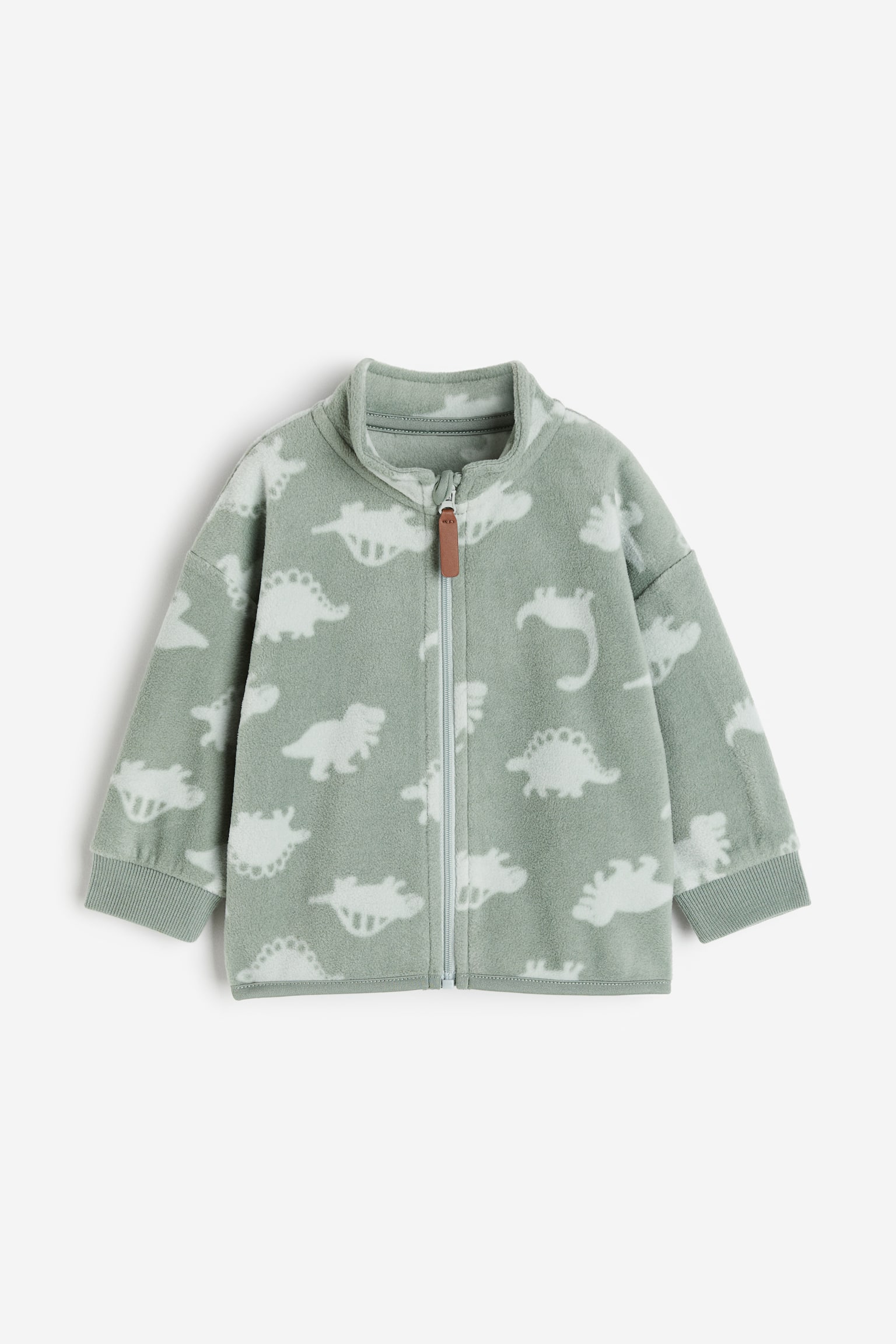 Fleece Jacket - Dusty green/Dinosaurs/Cream/Flowers/White/Giraffes - 1