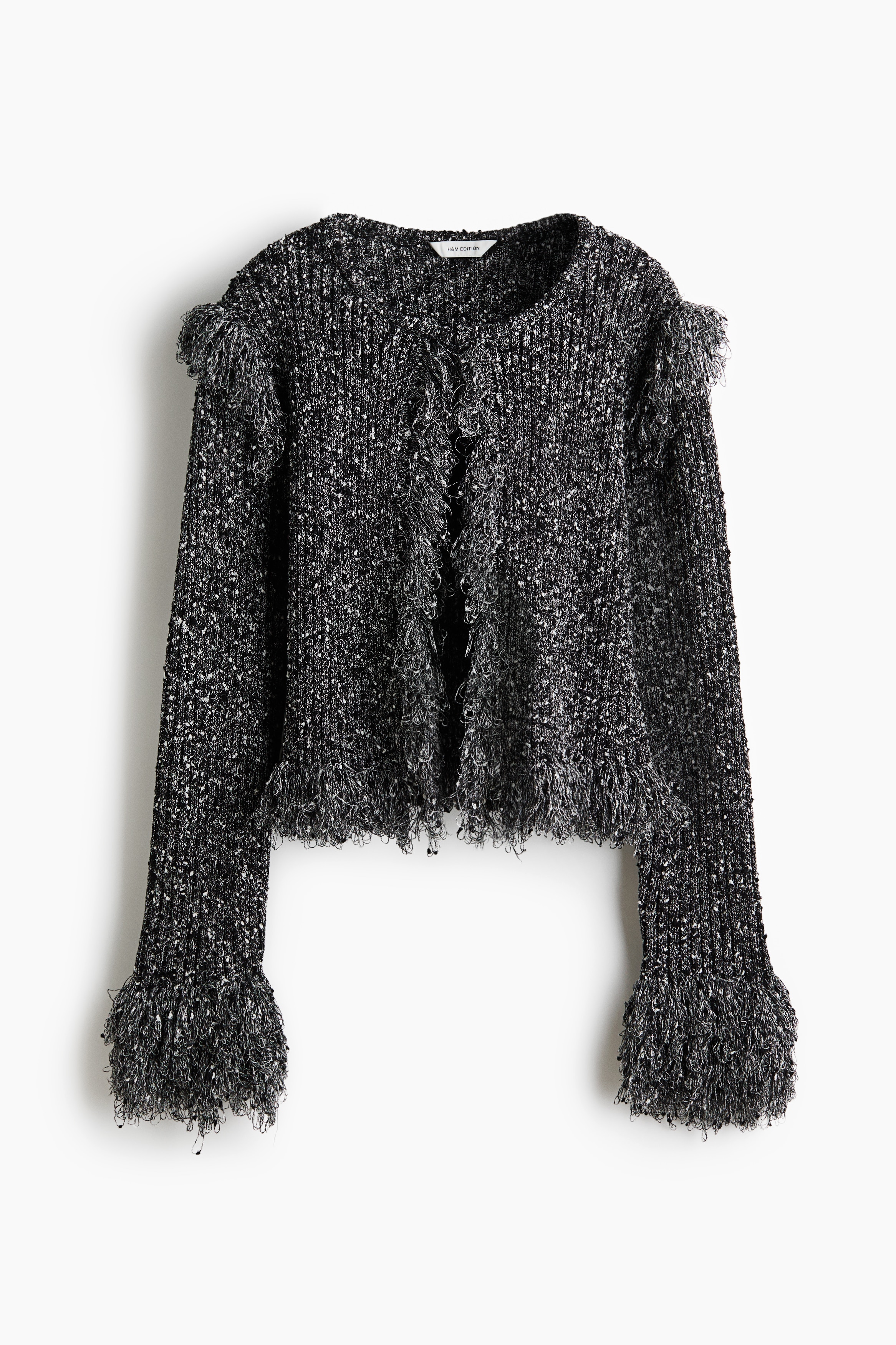 Fringed cardigan - Black marl
