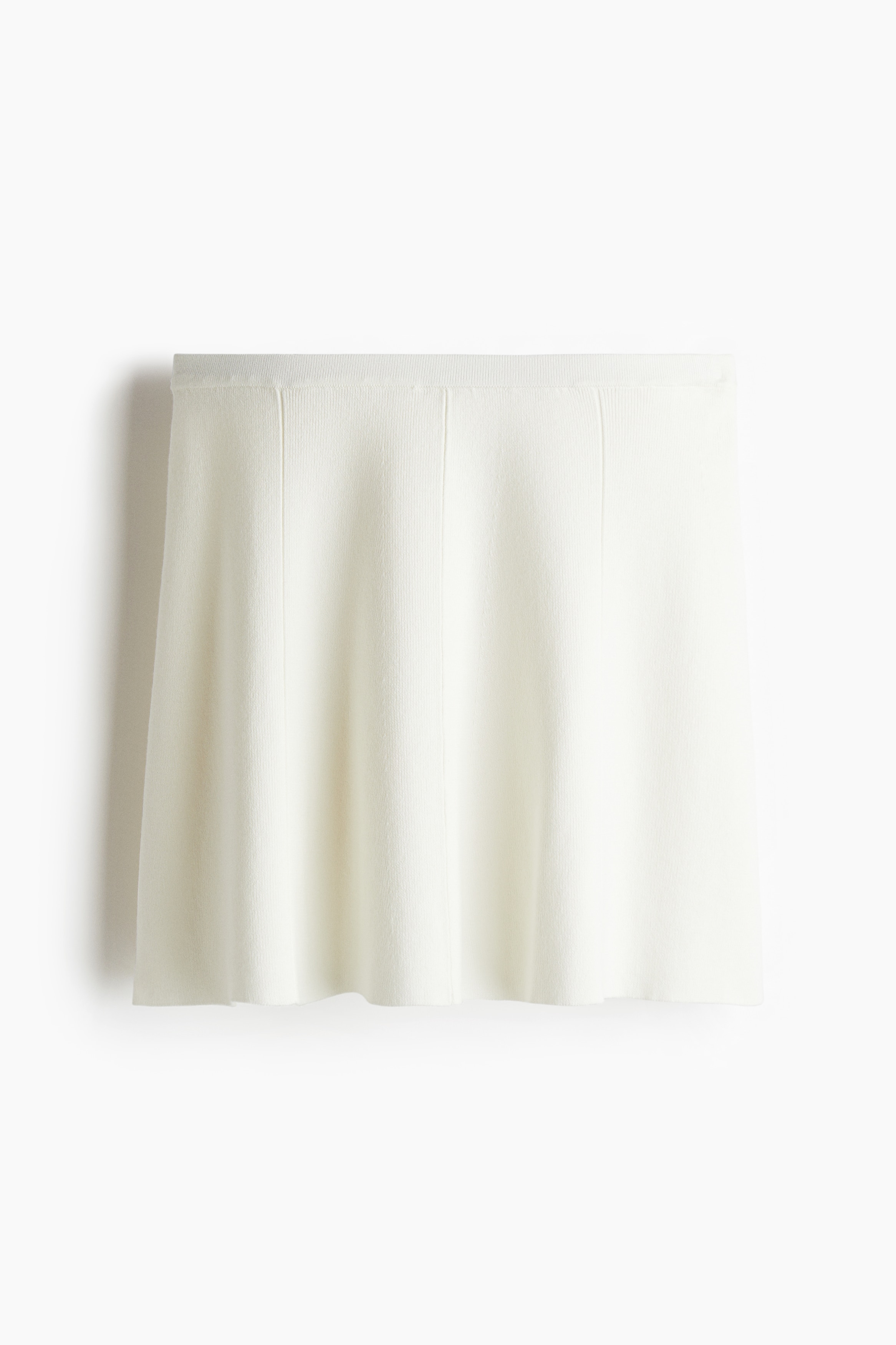 Flared Fine-Knit Skirt - Cream/Red/Black/striped