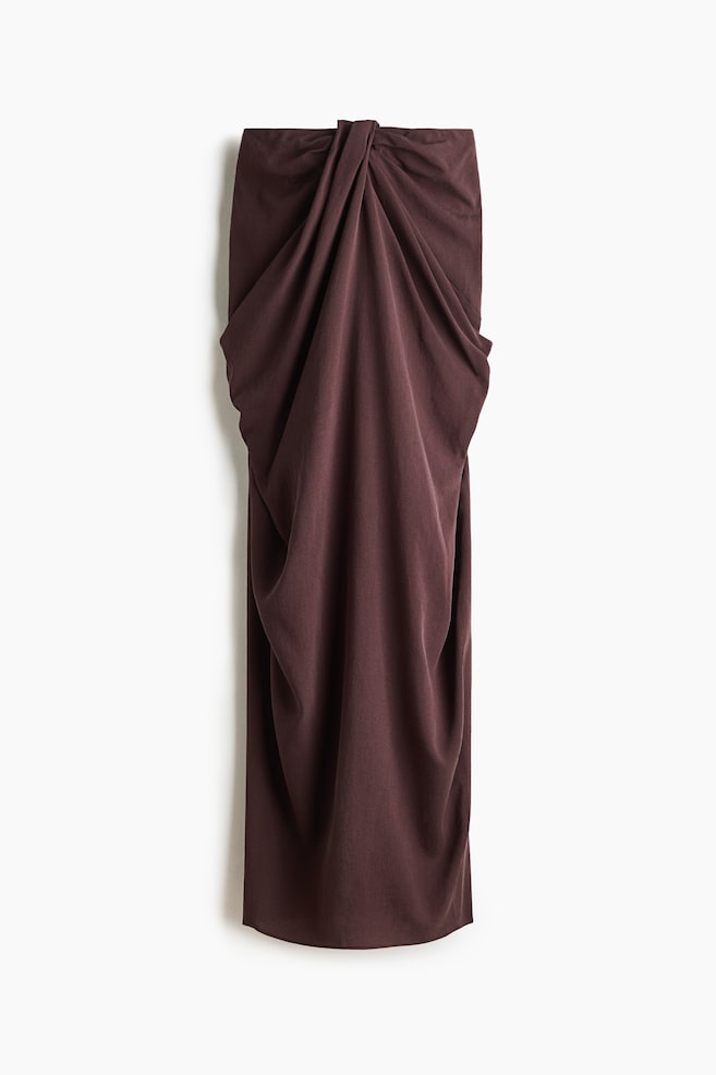 Robe bandeau avec détail noué - Marron foncé/Rouge brique - 1