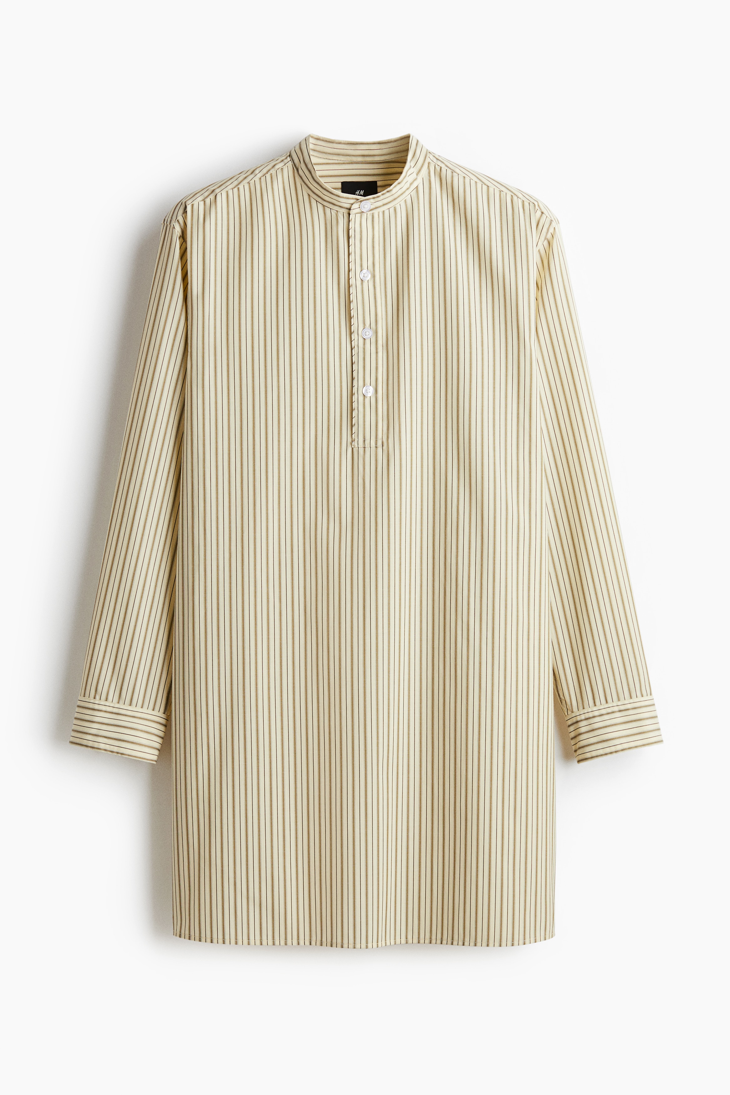Loose Fit Long kurta - Light beige/Striped