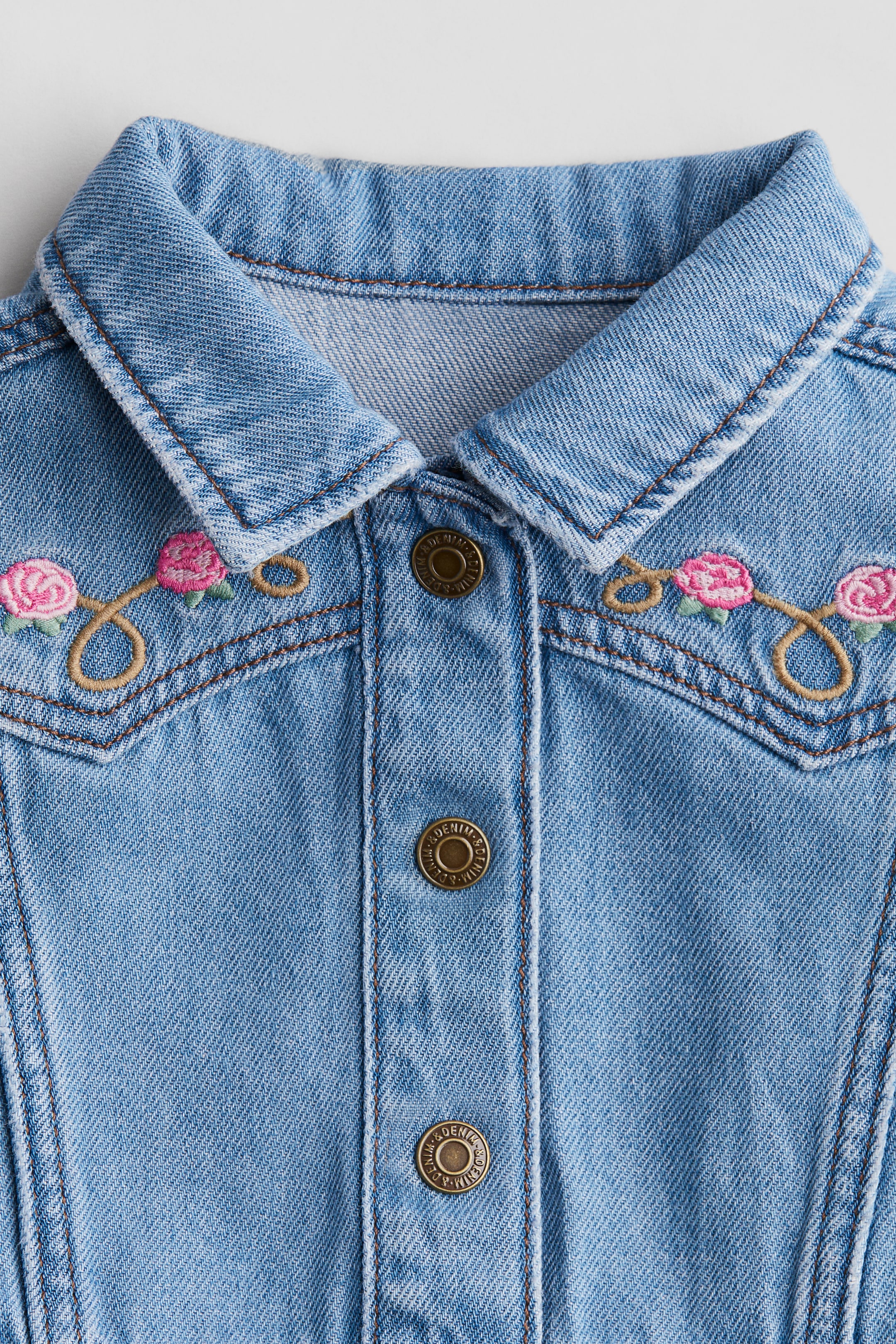 Embroidered-Detail Denim Jacket