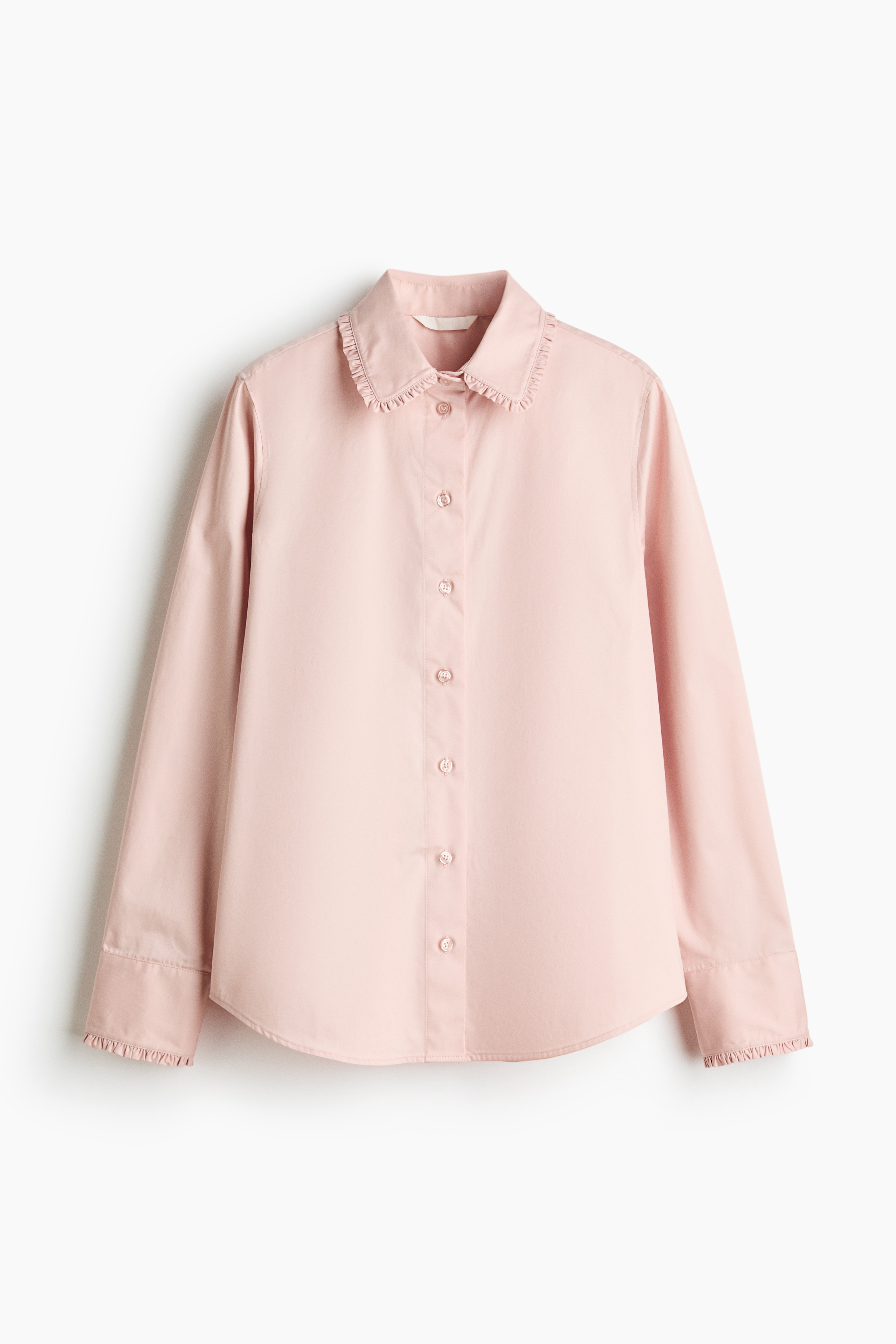 Cotton poplin shirt - Light pink/Blue/Striped