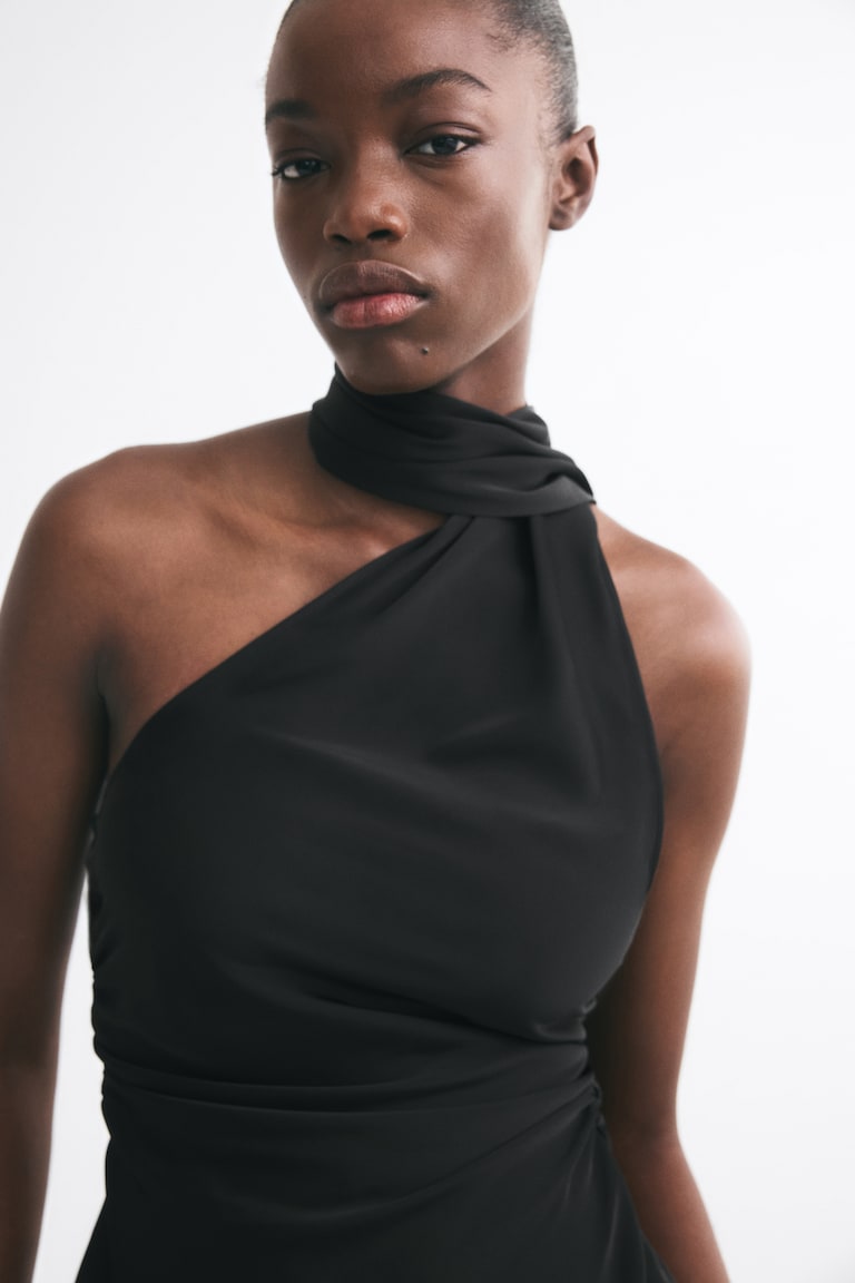 la perla black dress Color:Black-Nude adding a bit of polkadot26 White Fringe Rhinestone Bridal