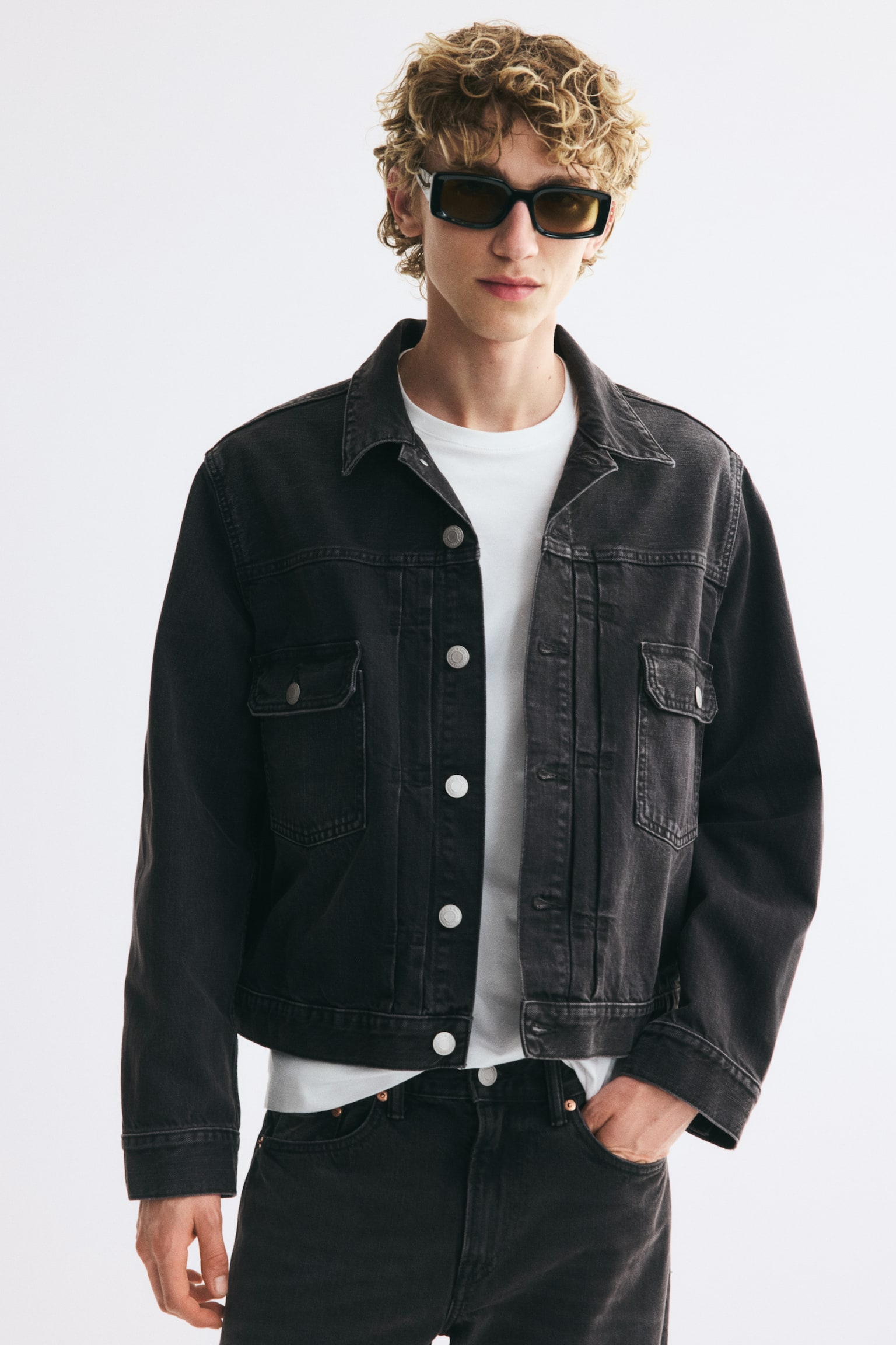 Denim trucker jacket - Denim black/Dark denim blue/Denim blue - 1