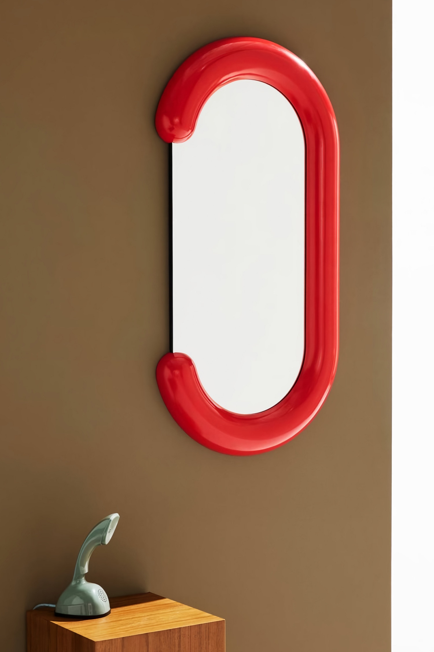 Specchio Fred - Rosso/Crema/Marrone Cioccolato