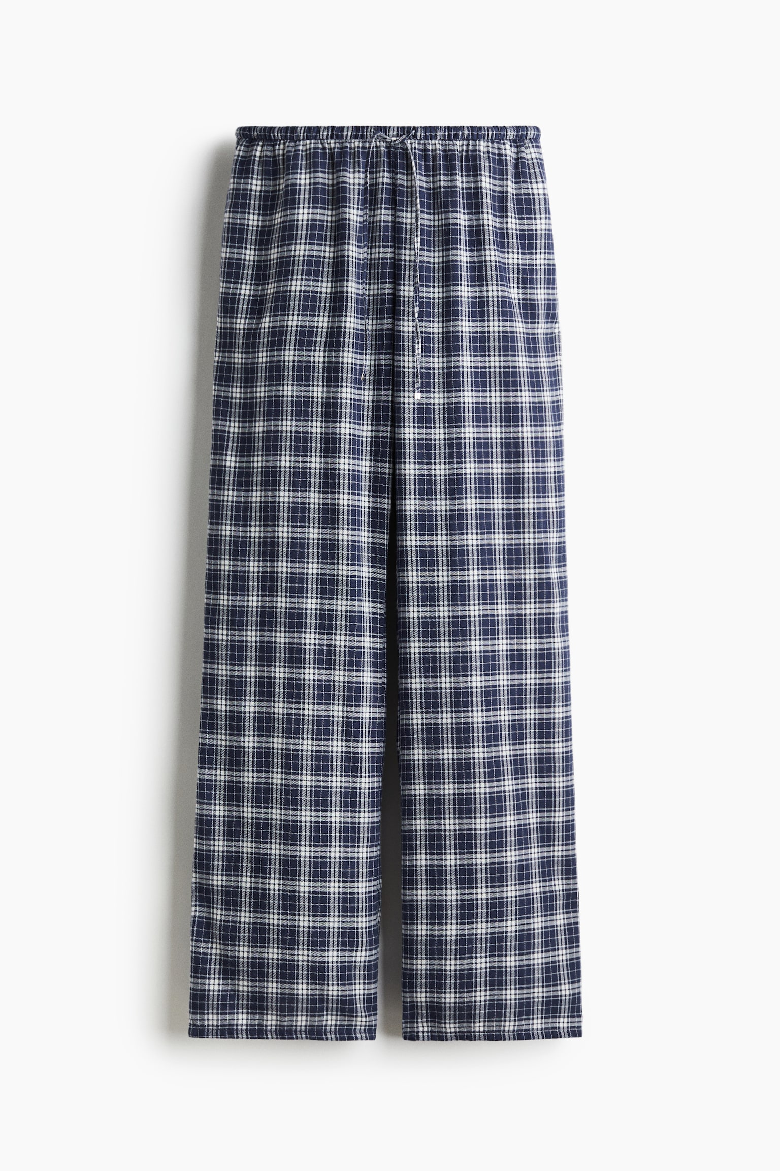 Женские брюки H&M Pants with Drawstring, цвет: Тёмный синий / Клетчатый — фото 1