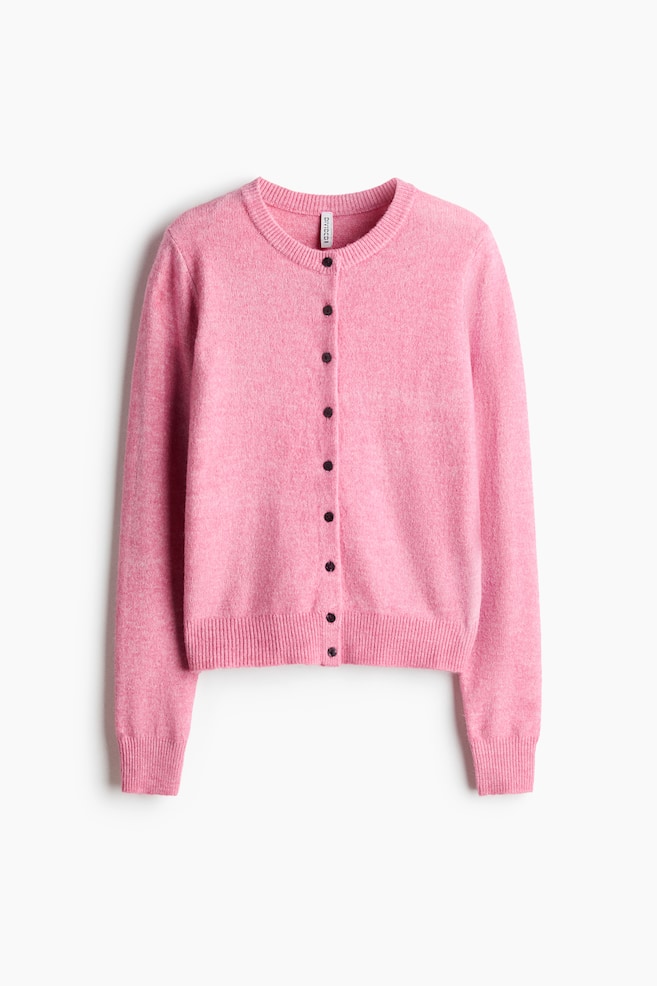 Fitted Cardigan - Pink/Cream/Dusty turquoise - 1