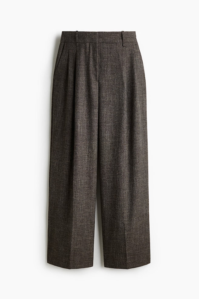 Wide tailored trousers - Dark brown/Grey marl/Beige marl/Black/Light beige/Burgundy - 1