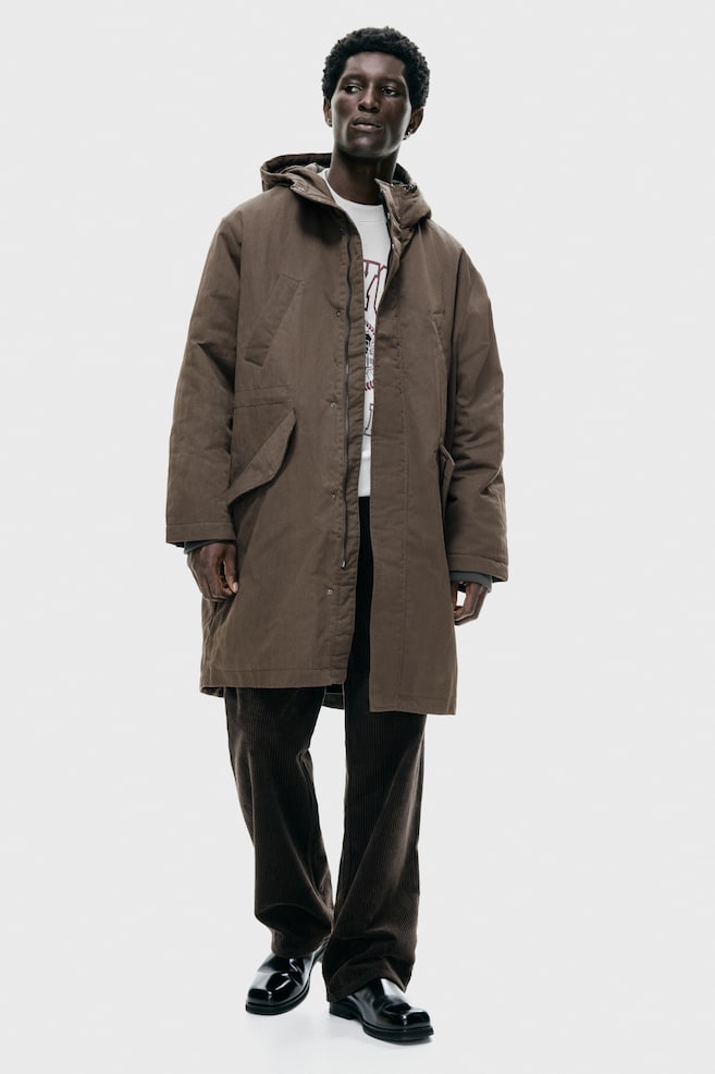 Padded Parka - Dark khaki green - 2