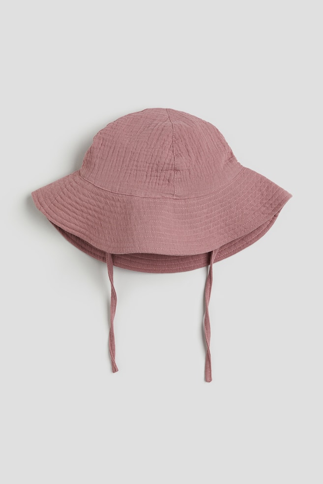 Chapeau de soleil en coton - Vieux rose/Vert/fleuri - 1