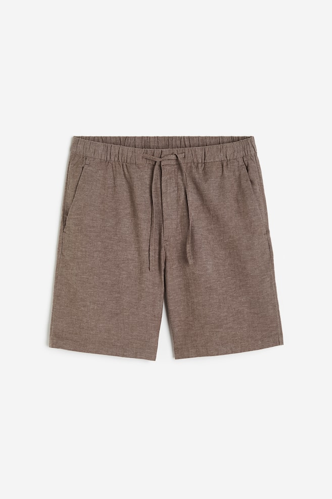 Shorts Regular Fit - Ljusbrun/Ljusbeige/Crèmevit/Kritstrecksrandig - 2