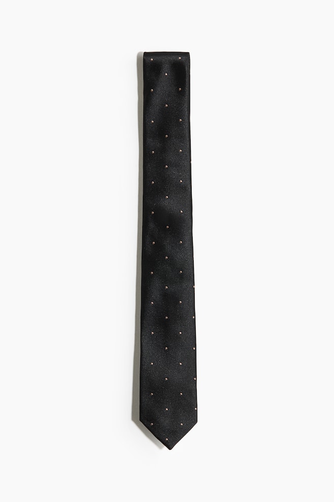 Patterned Tie - Black/dotted - 1