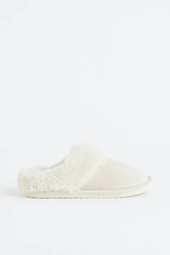 Warm-lined slippers - Natural white - 2