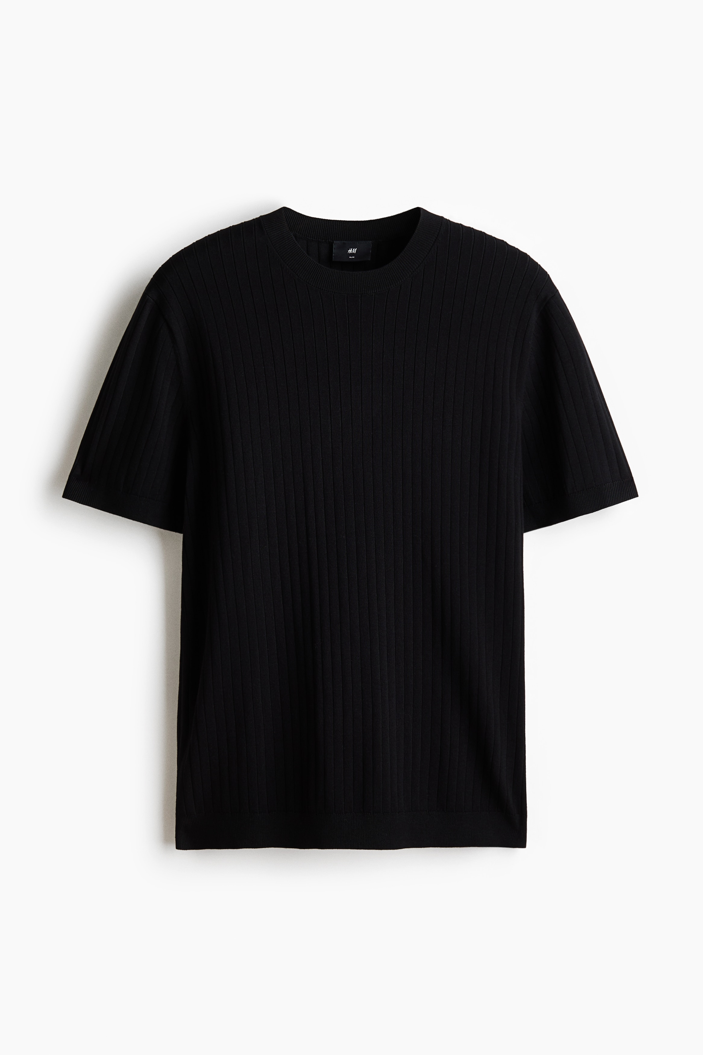 Kötött póló Slim Fit - Fekete