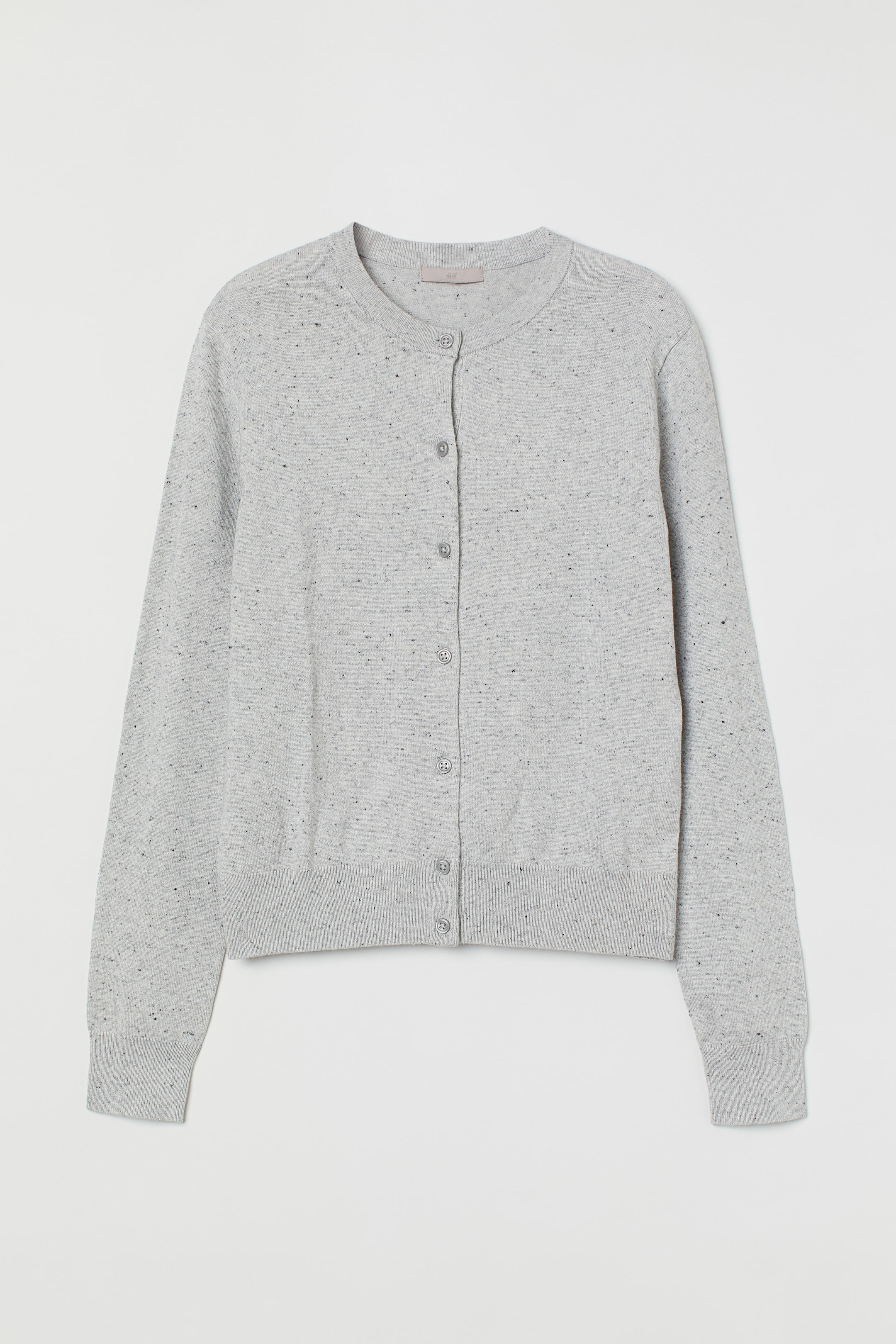 Ver imagen más grande: Cárdigan de punto fino - Gris claro jaspeado - MUJER | H&M ES 1