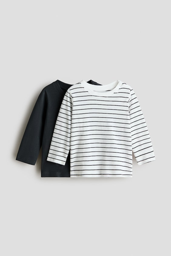 Детские рубашки H&M 2-pack Long-sleeved Jersey Shirts