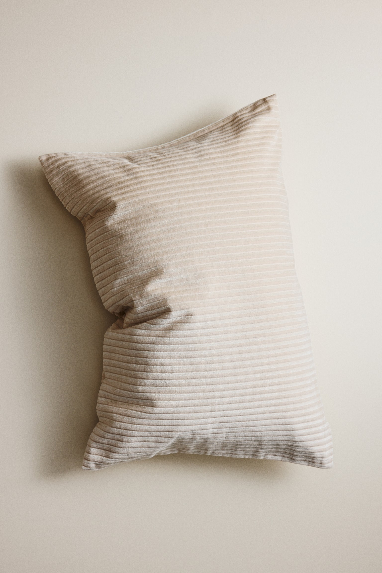 Corduroy cushion cover - Cream/Light khaki green - 2