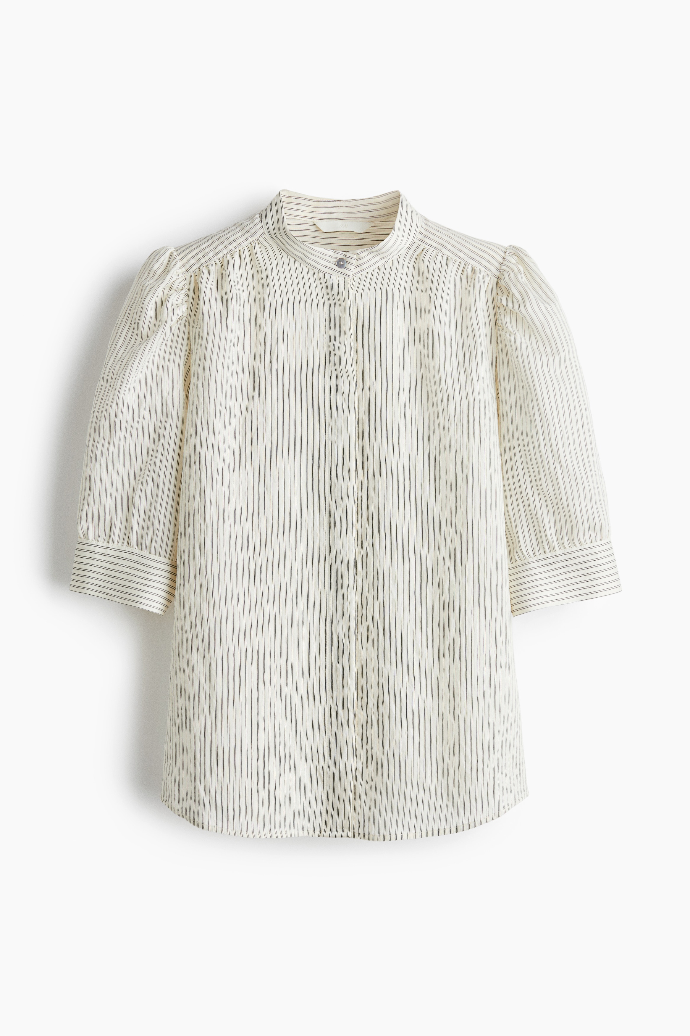 Blouse à manches bouffantes - Crème/rayé