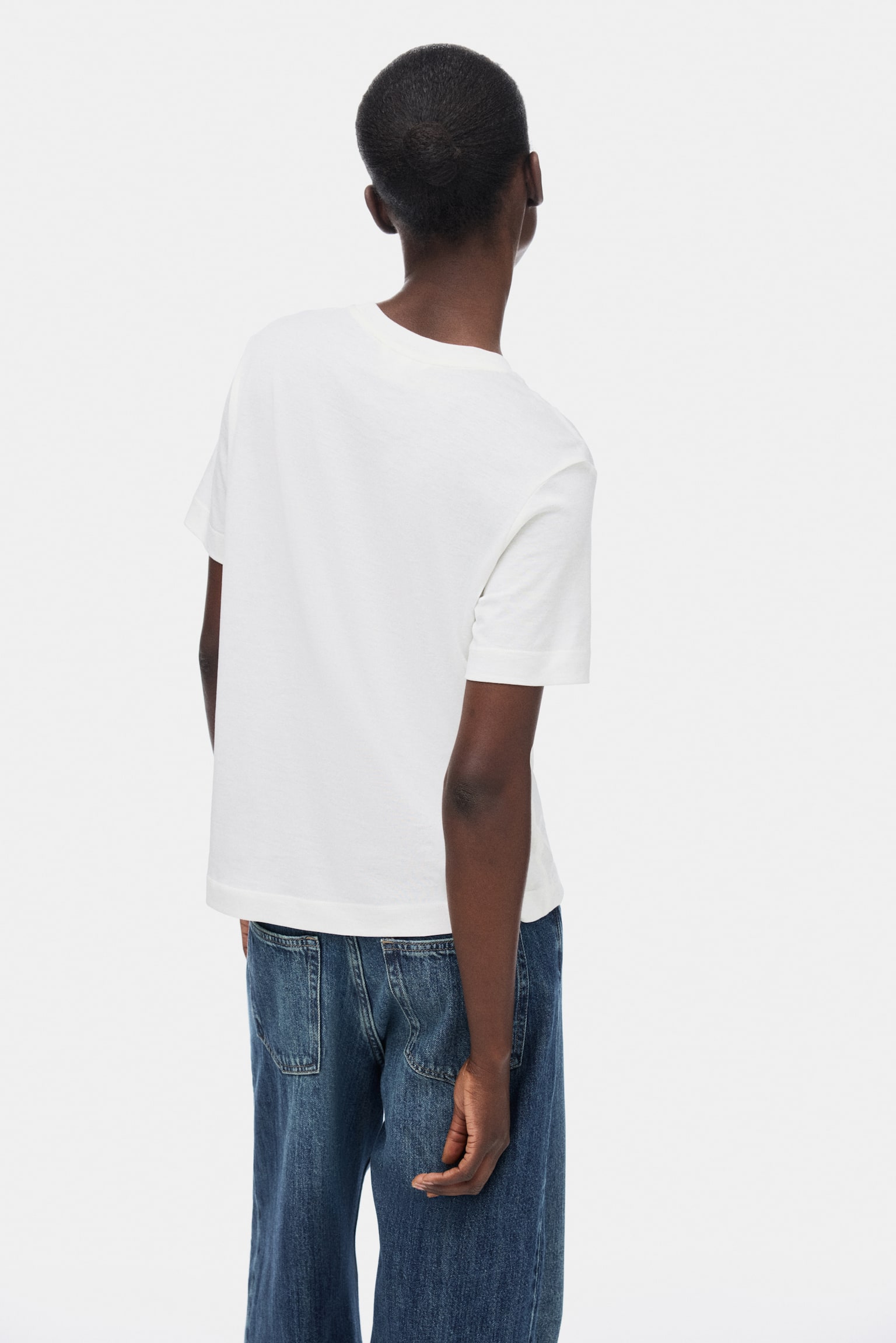 T-shirt en soie mélangée - Blanc/Noir - 5