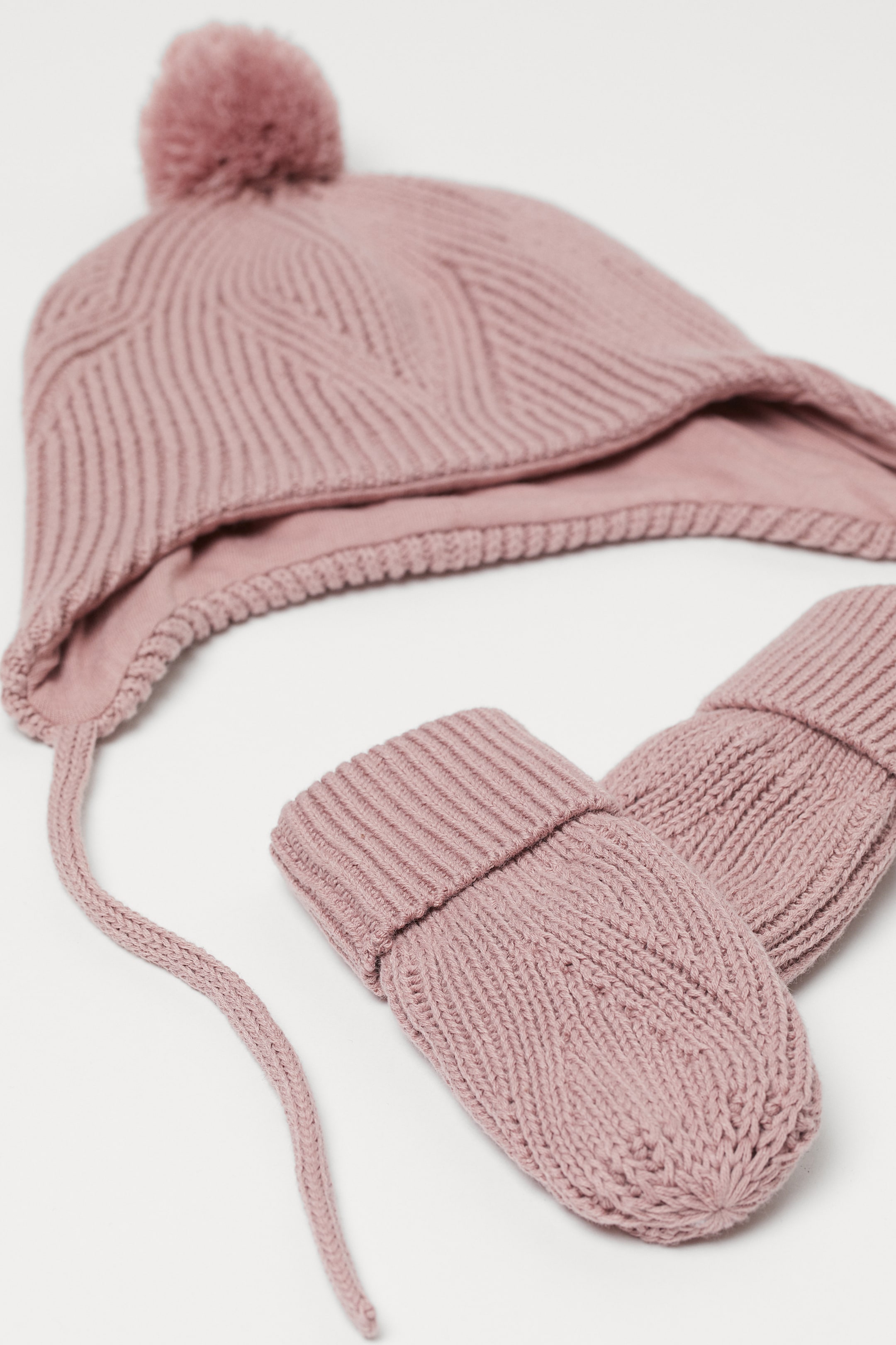 Zobrazit větší obrázek: Bavlněná čepice a palčáky - Starorůžová - DĚTI | H&M CZ 2