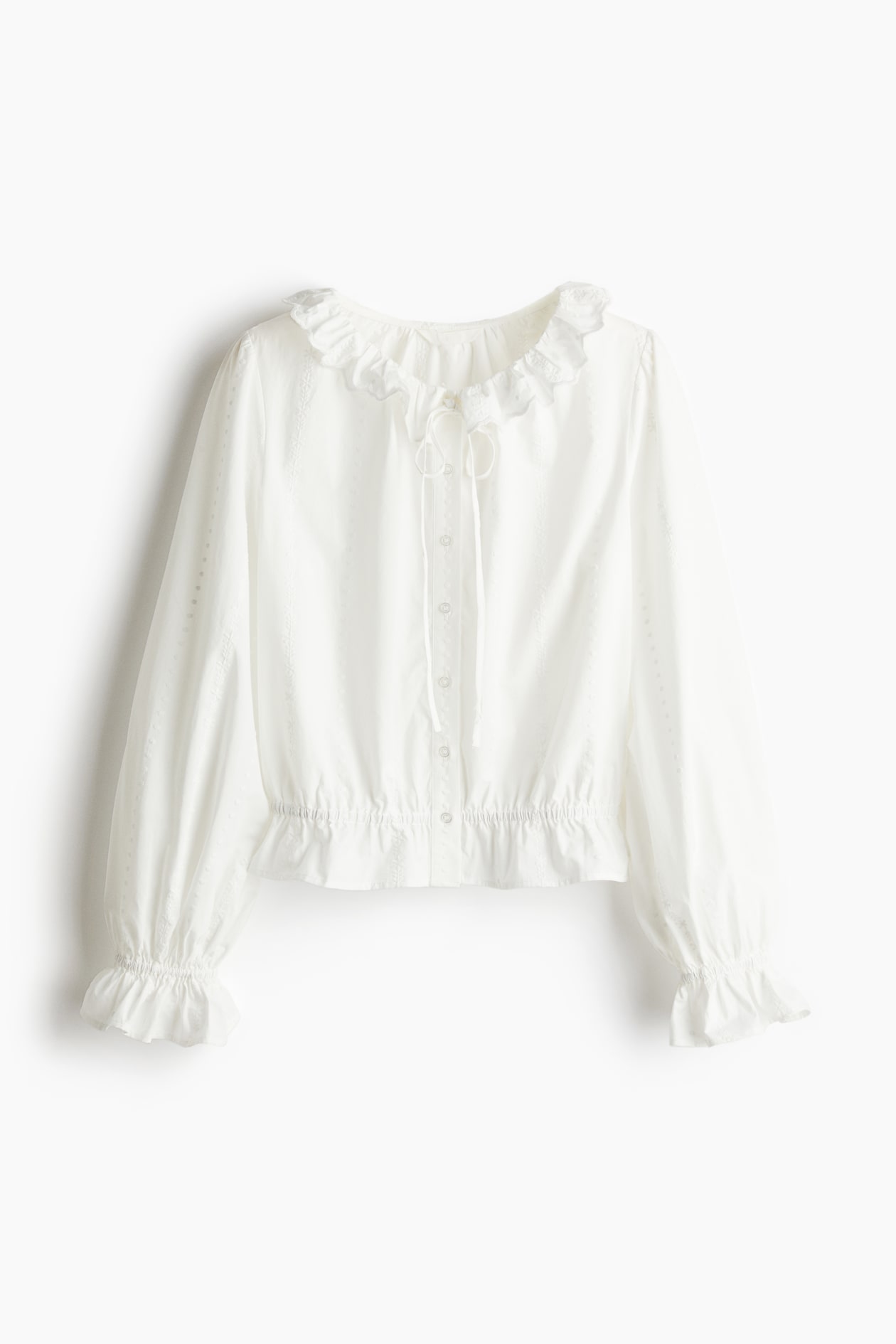 프릴 디테일 블라우스 - 화이트 - 여성 | H&M KR