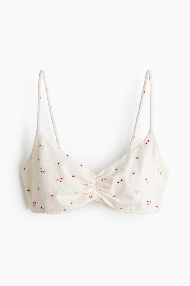 Padded bikini top - Cream/Floral - 1