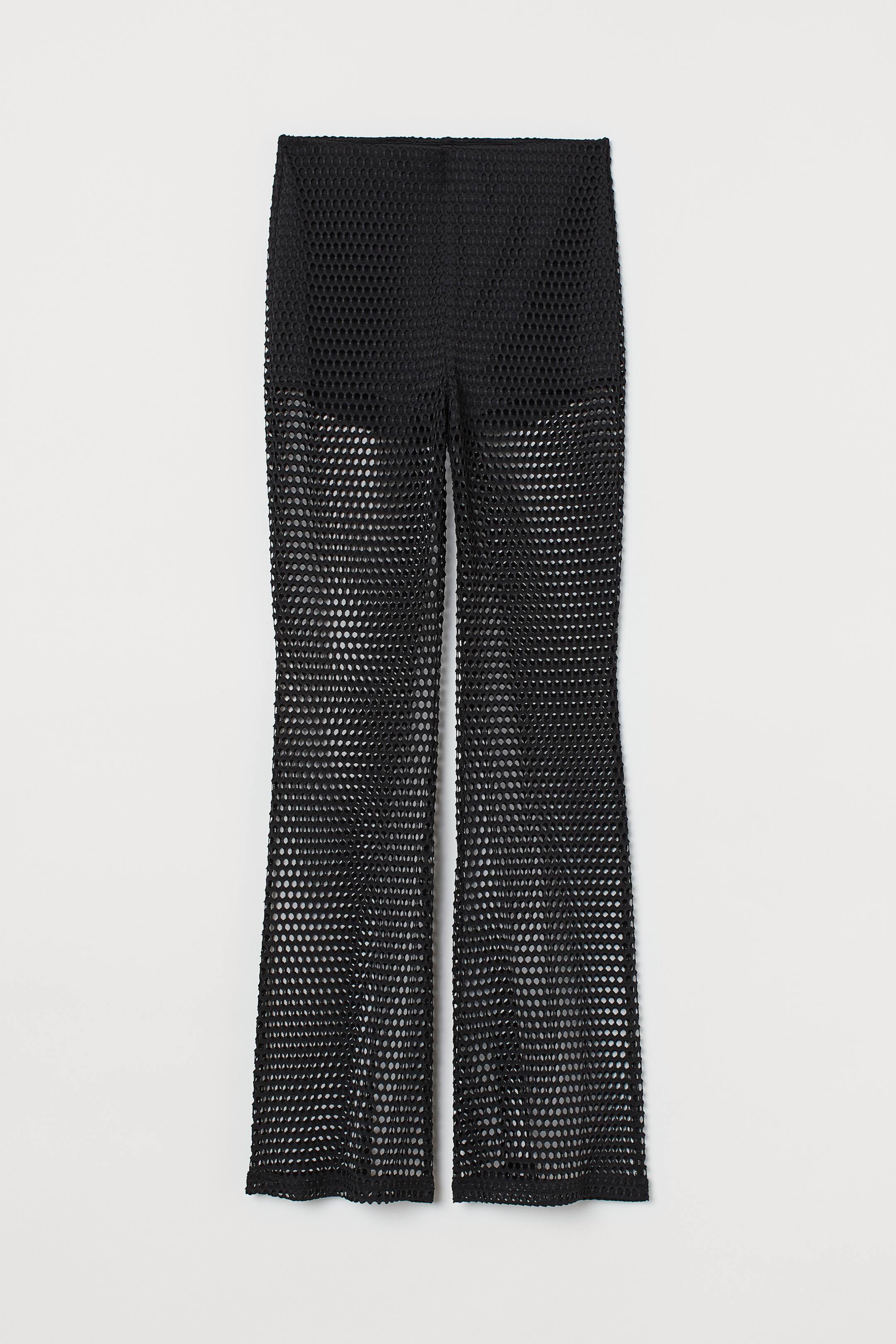 View larger image: Flared mesh leggings - Black - Ladies | H&M HK 1