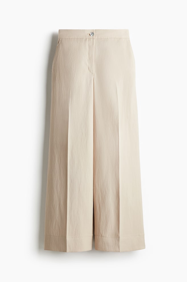 Weite elegante Hose - Hellbeige/Helles Salbeigrün - 1