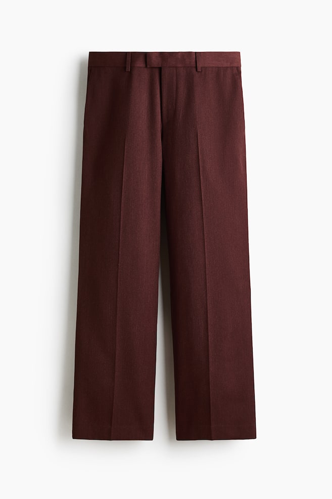 Společenské kalhoty Regular Fit - Vínový melír - 1