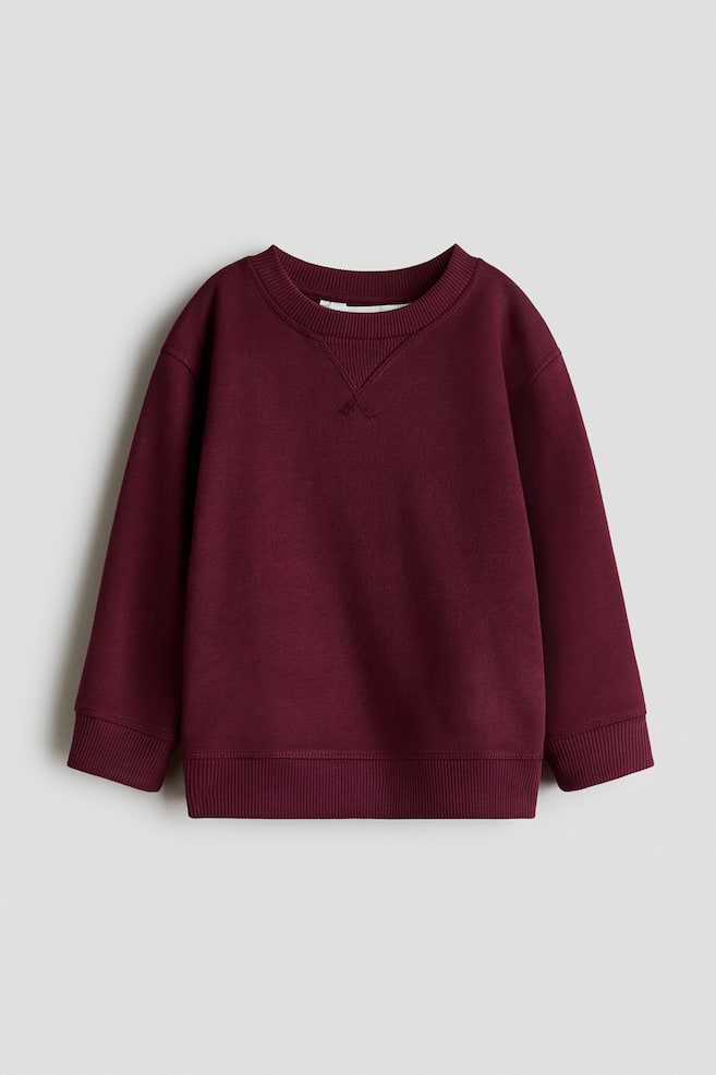 Sudadera con cuello redondo - Rojo oscuro/Marrón - 1