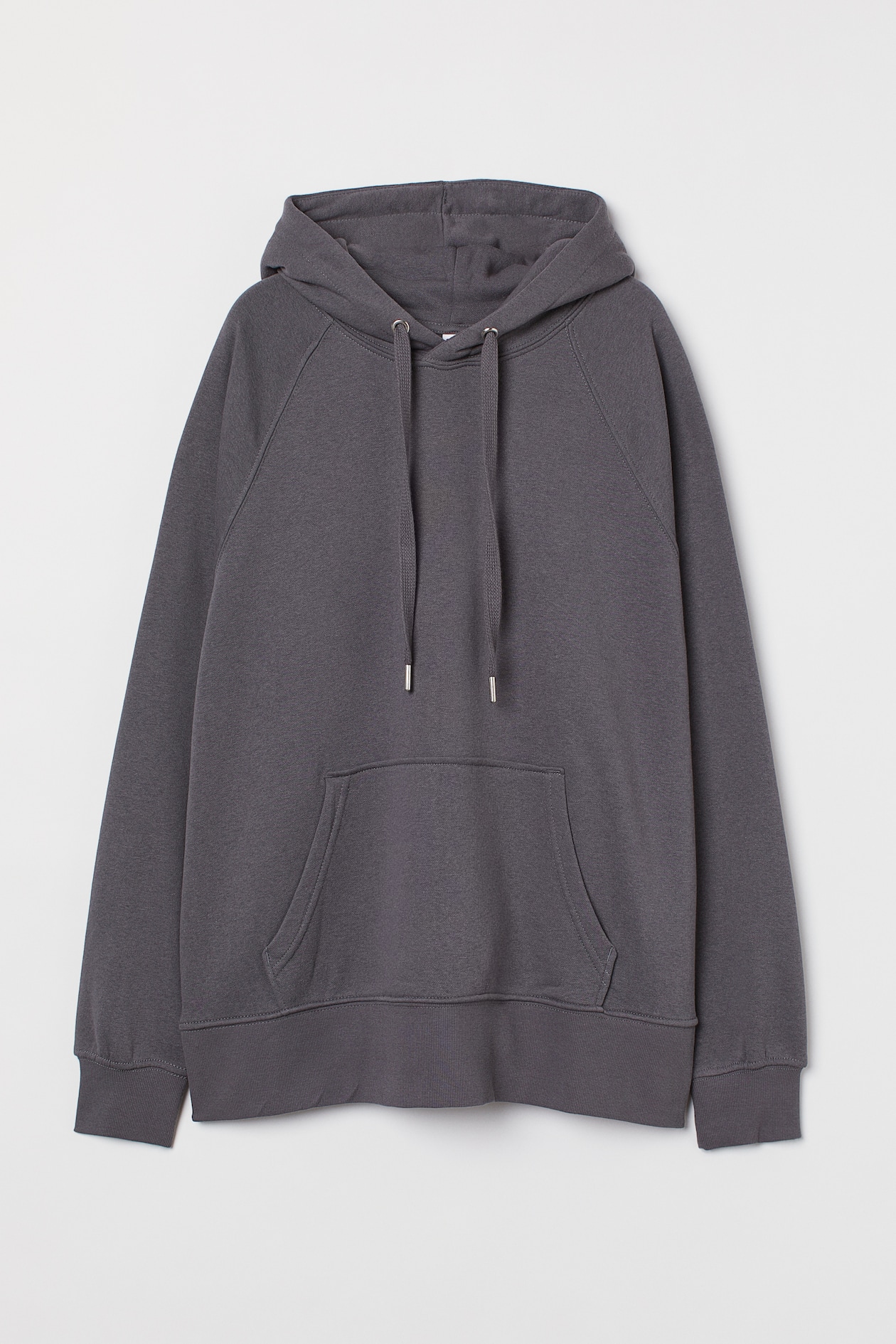 Oversized hoodie - Long sleeve - Regular length - Dark grey - Ladies ...