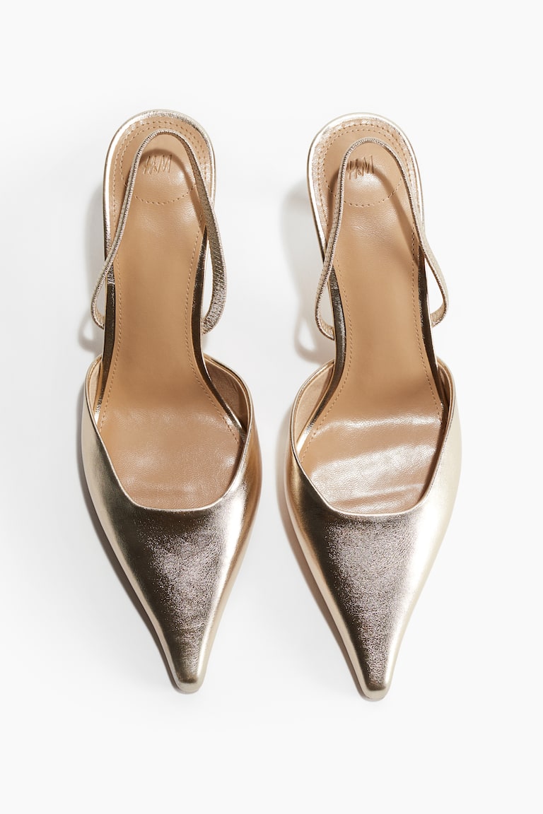 Slingback court shoes Gold-coloured Ladies H&M