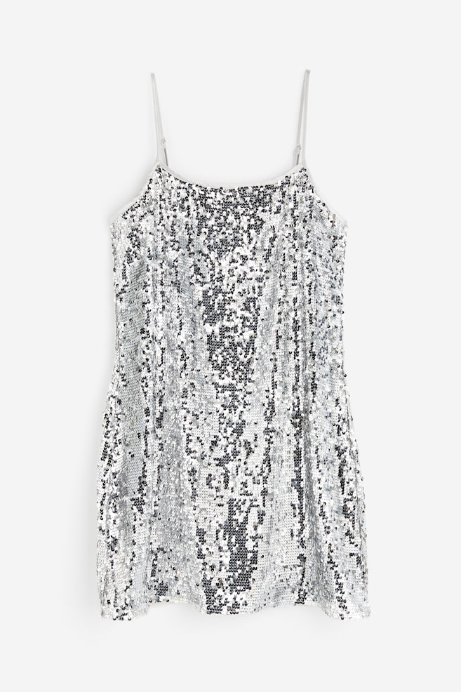 Sequined mini dress - Silver-coloured/Black/Light grey - 2