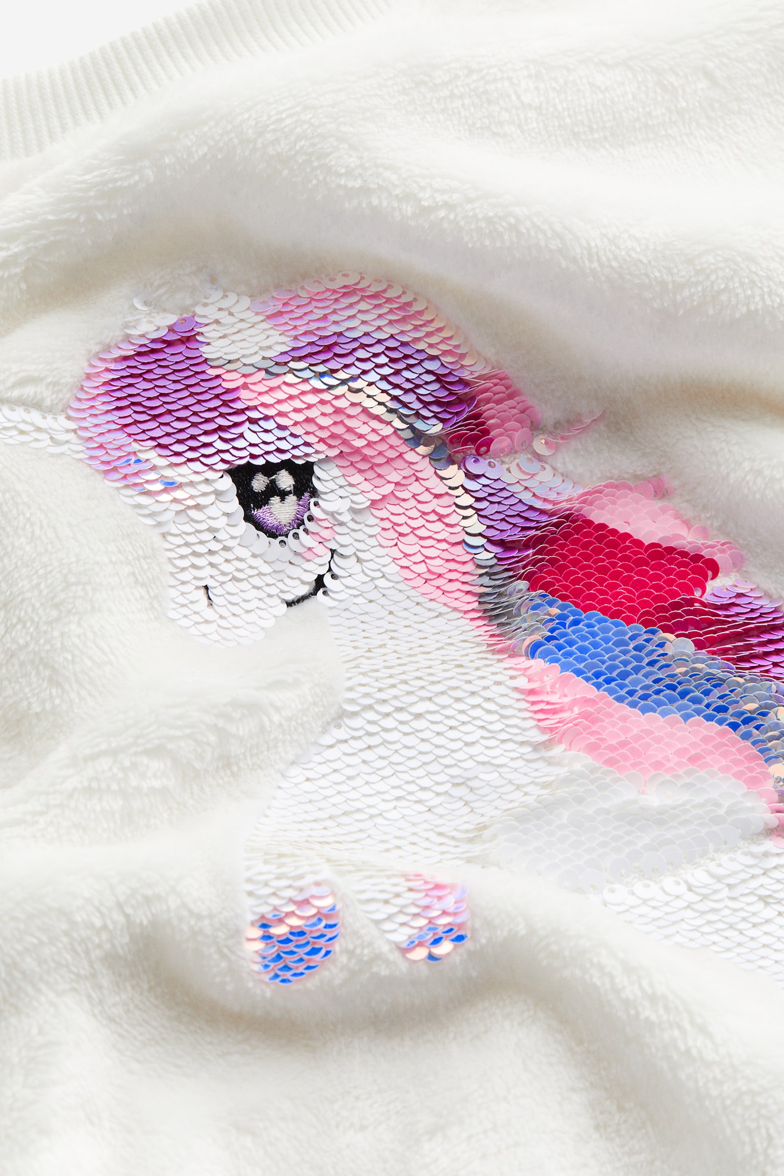 Reversible Sequin Design Sweater - White/Unicorn - 2