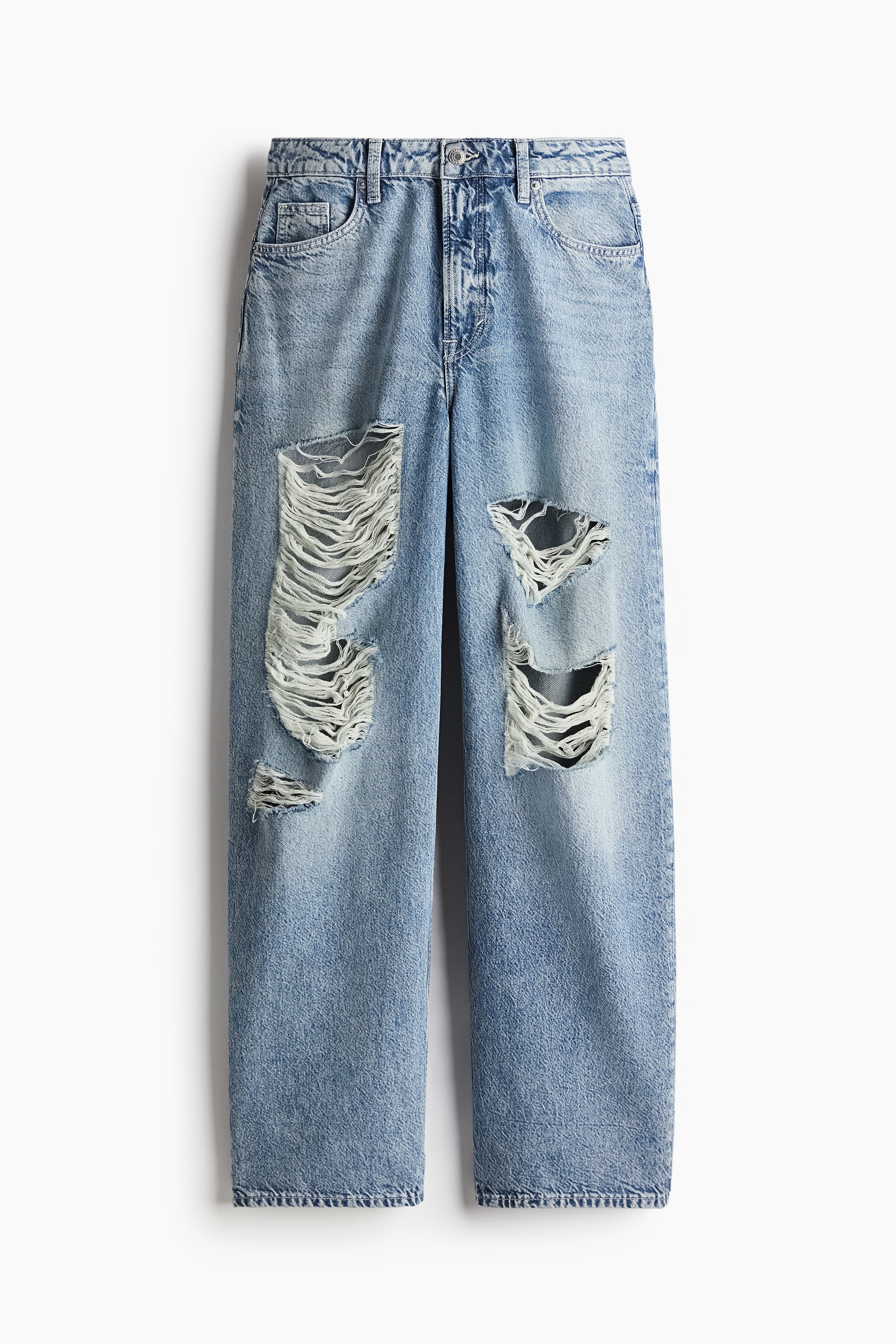 Curvy Fit Baggy High Jeans - Vaalea deniminsininen/Vaalea deniminsininen/Vaalea deniminsininen/Musta