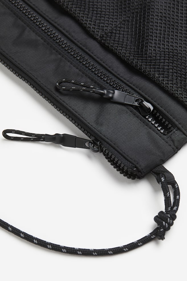 Mesh-detail shoulder bag - Black/Beige - 3