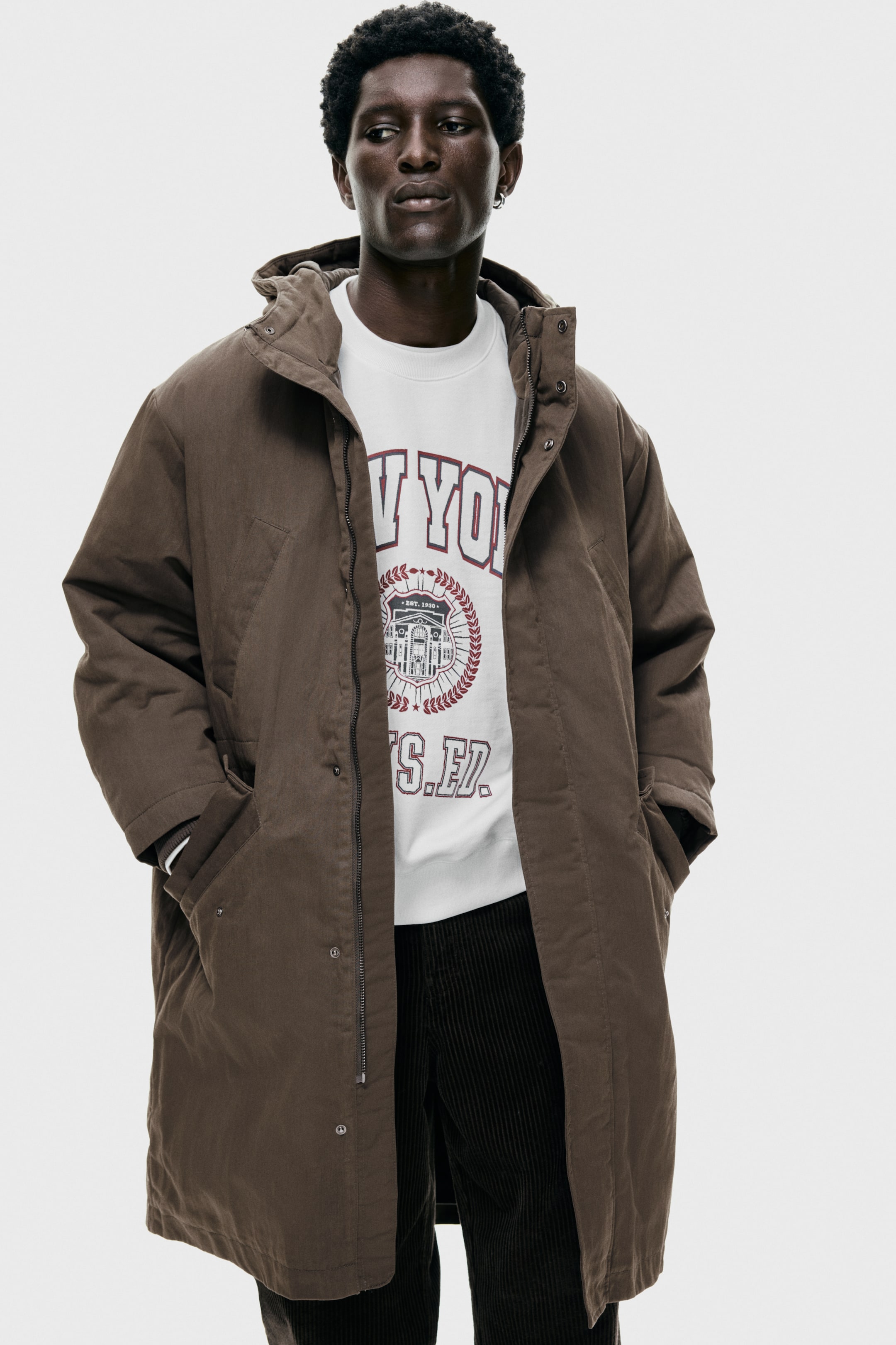 Visa större bild: Vadderad parkas - Mörk khakigrön - HERR | H&M FI 2
