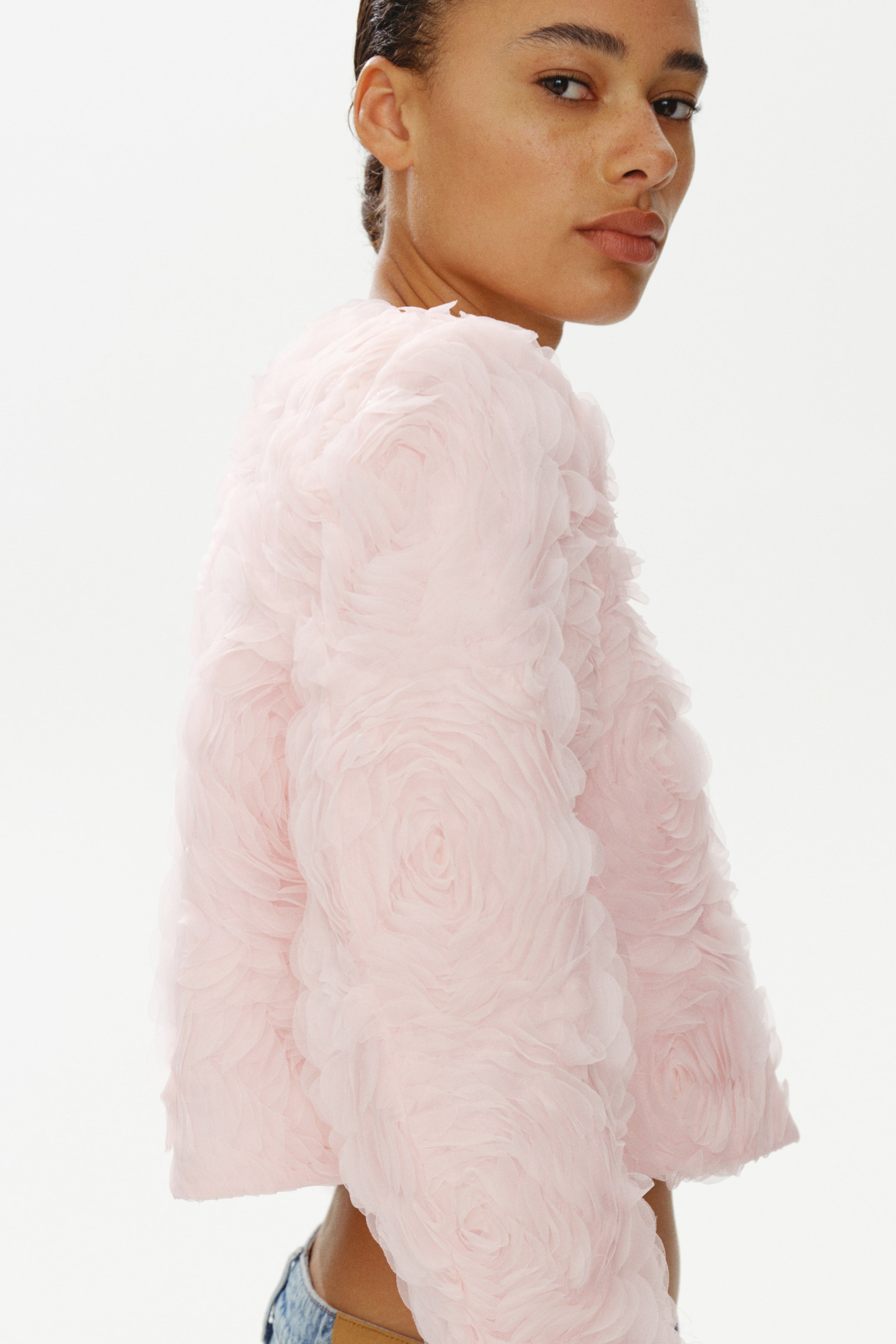 Женские куртки H&M Cropped Appliquéd Jacket — фото 6