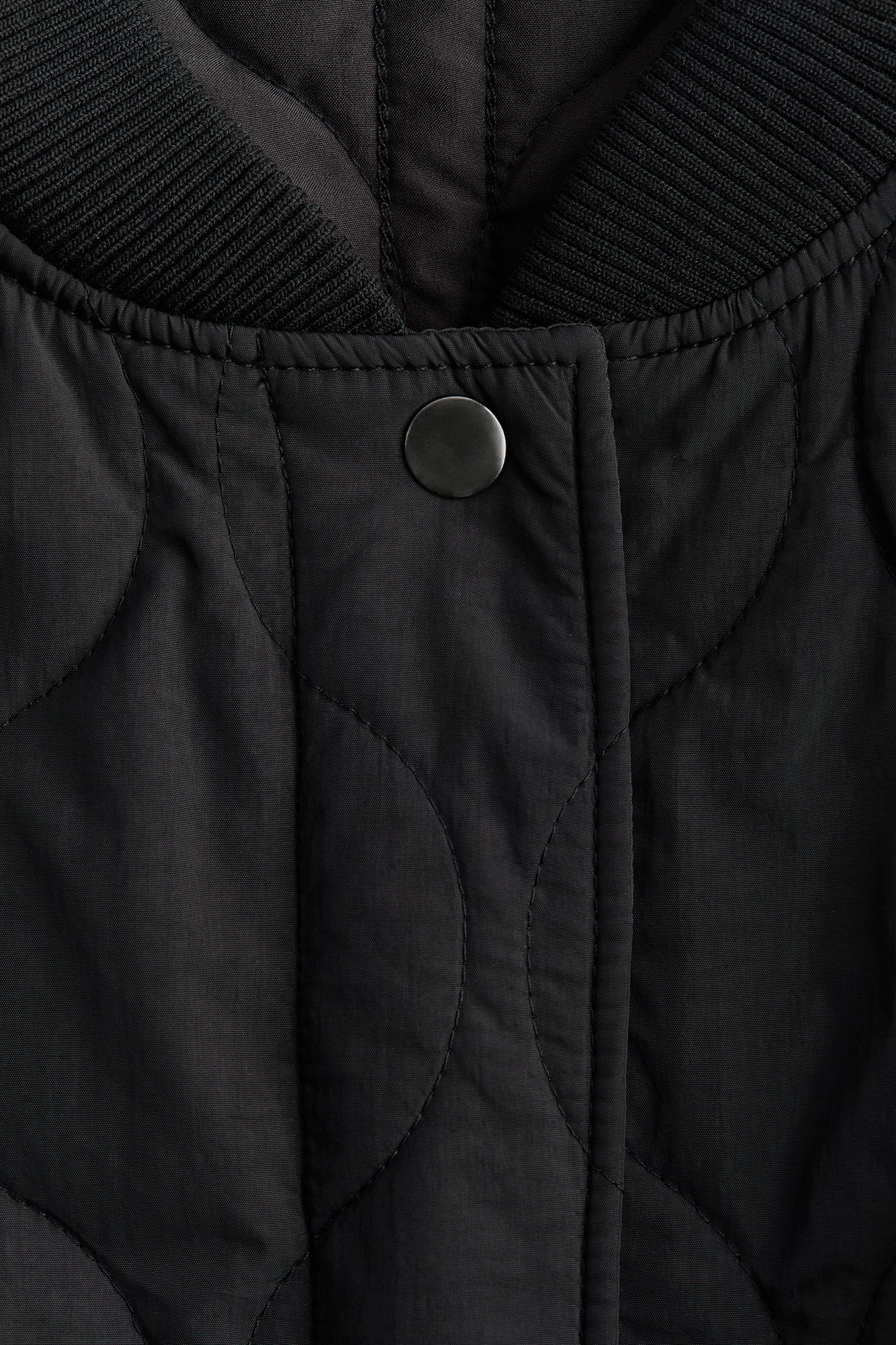 Quilted bomber jacket - Black - 2