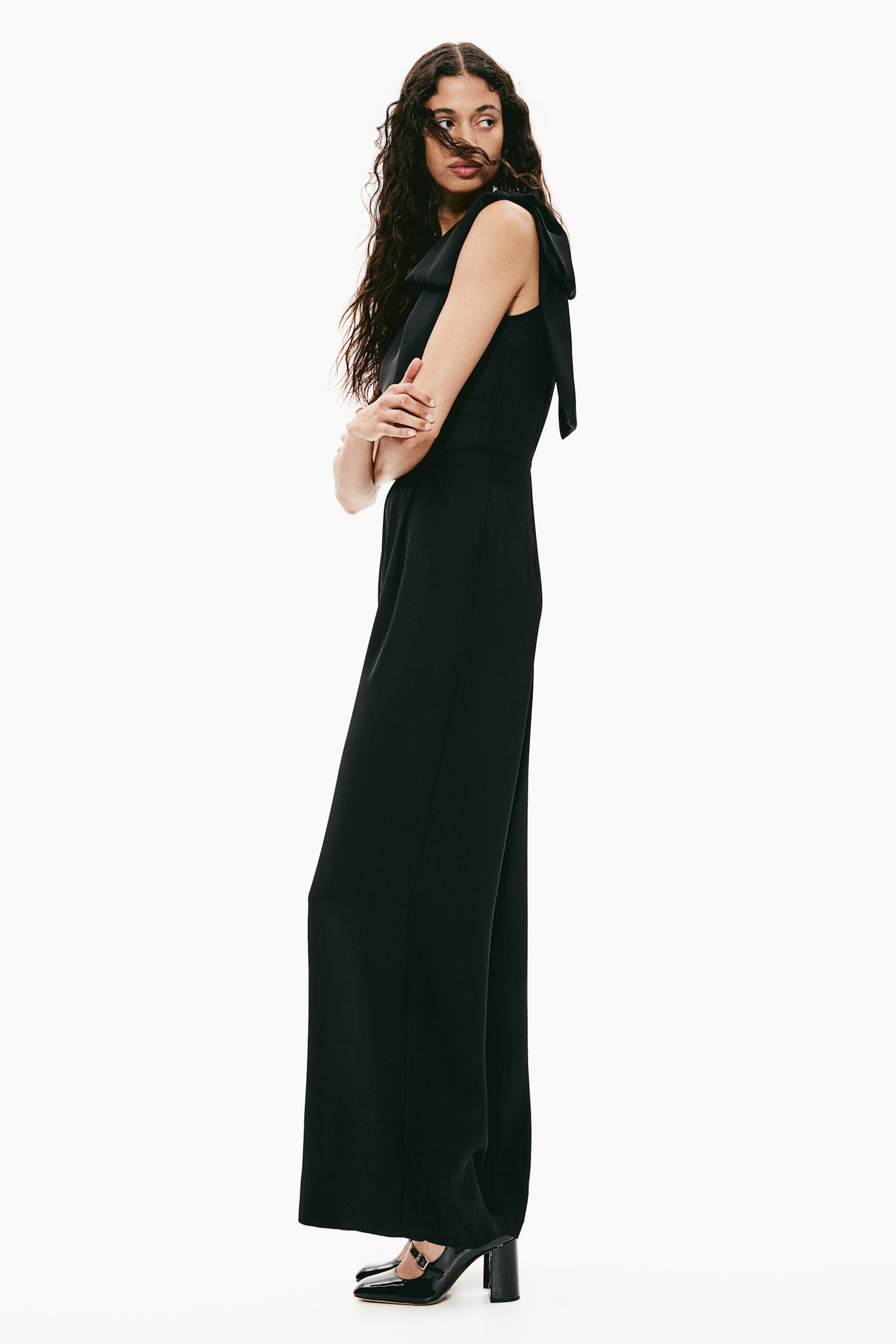 One-shoulder jumpsuit - Black/Red - 3